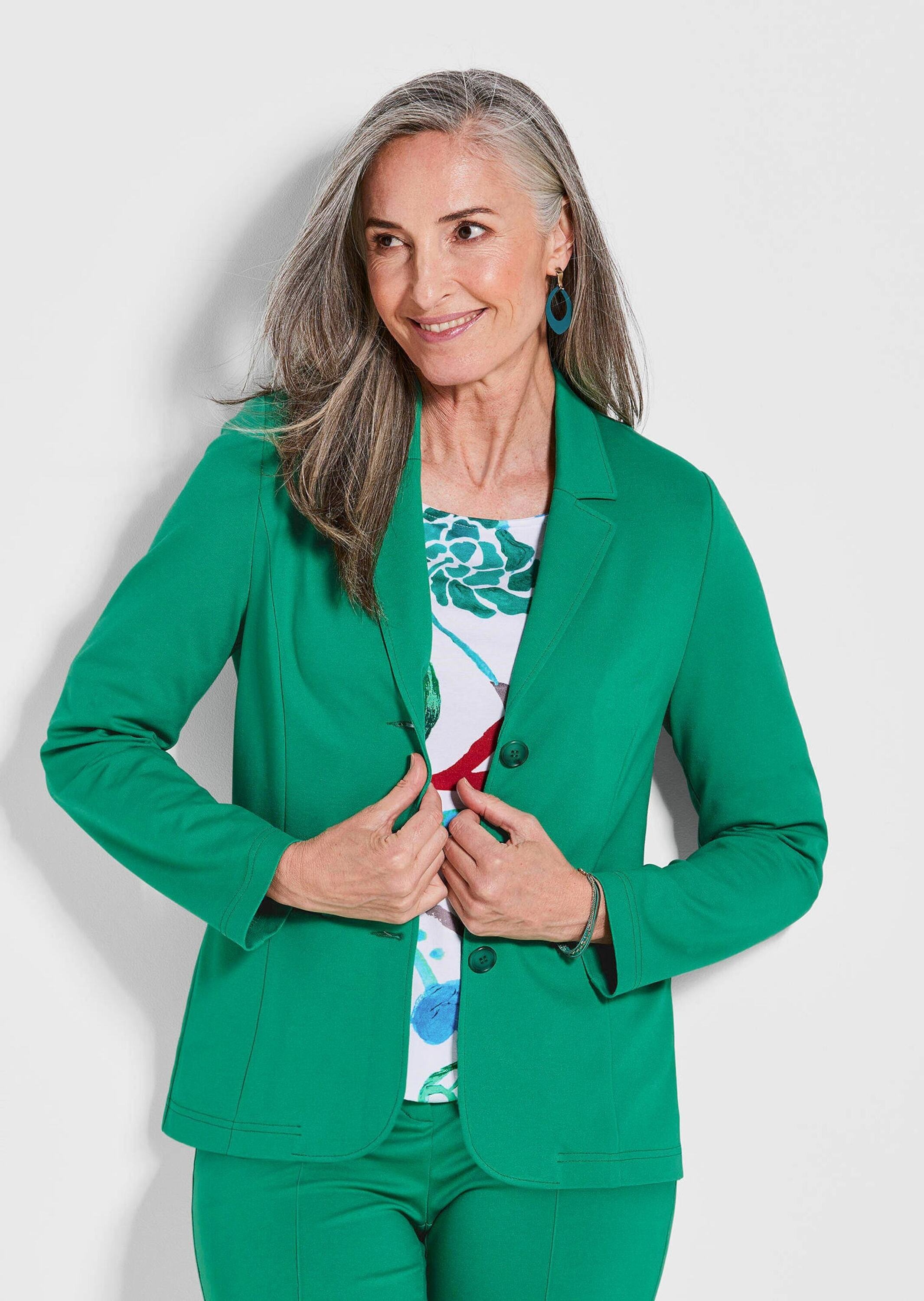 Thumbnail - GOLDNER Kurzjacke "Kurzgröße Damen elegante Jacke aus Stretchjersey" Stretchbequme Jerseyqualität