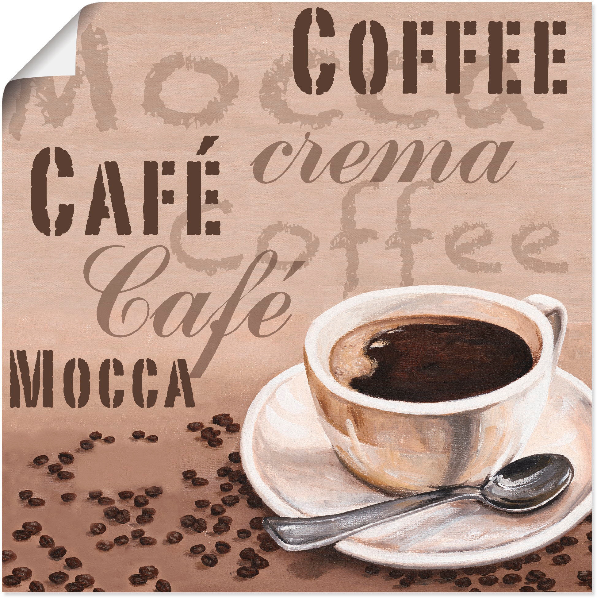 Black Friday Artland Wandbild »Mocca - Kaffee«, Getränke, (1 St.), als  Alubild, Leinwandbild, Wandaufkleber oder Poster in versch. Größen | BAUR