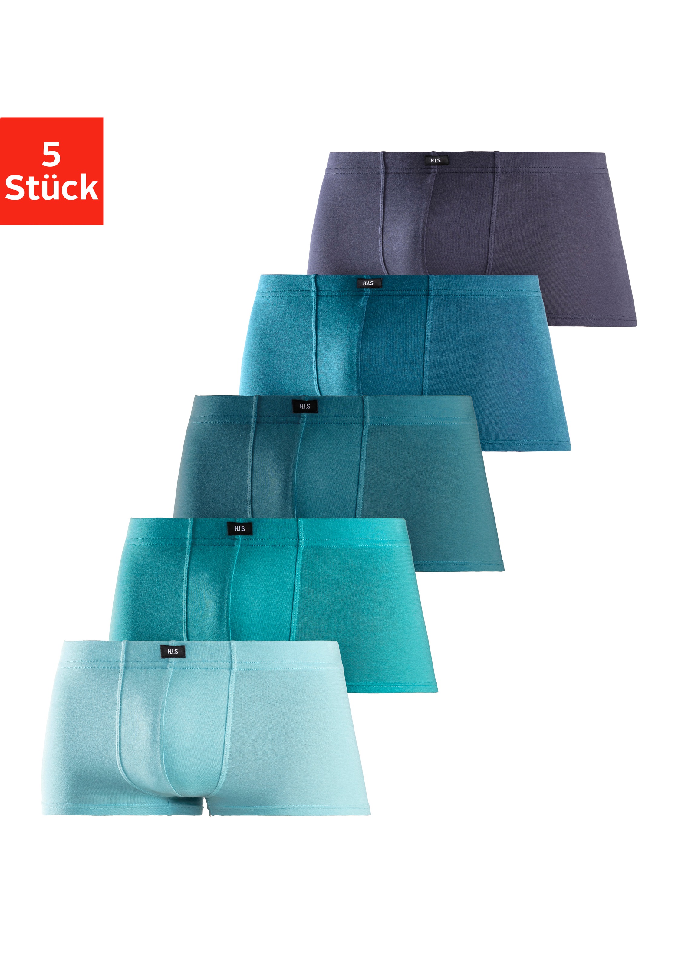 H.I.S Hipster Packung, 5 Stk. knapp sitzende Boxershorts aus Baumwollstretc günstig online kaufen