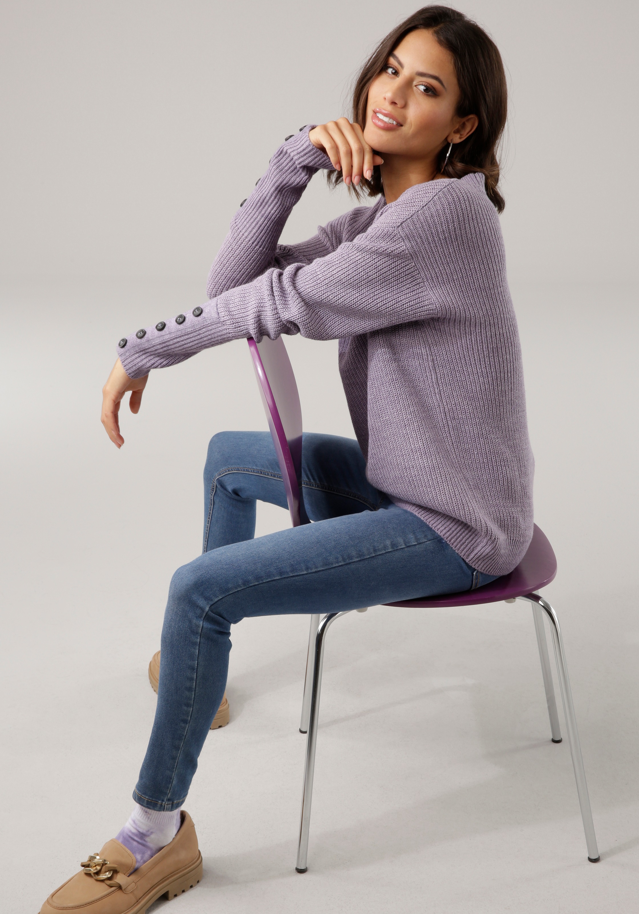 Laura Scott Strickpullover, mit Zierknöpfen