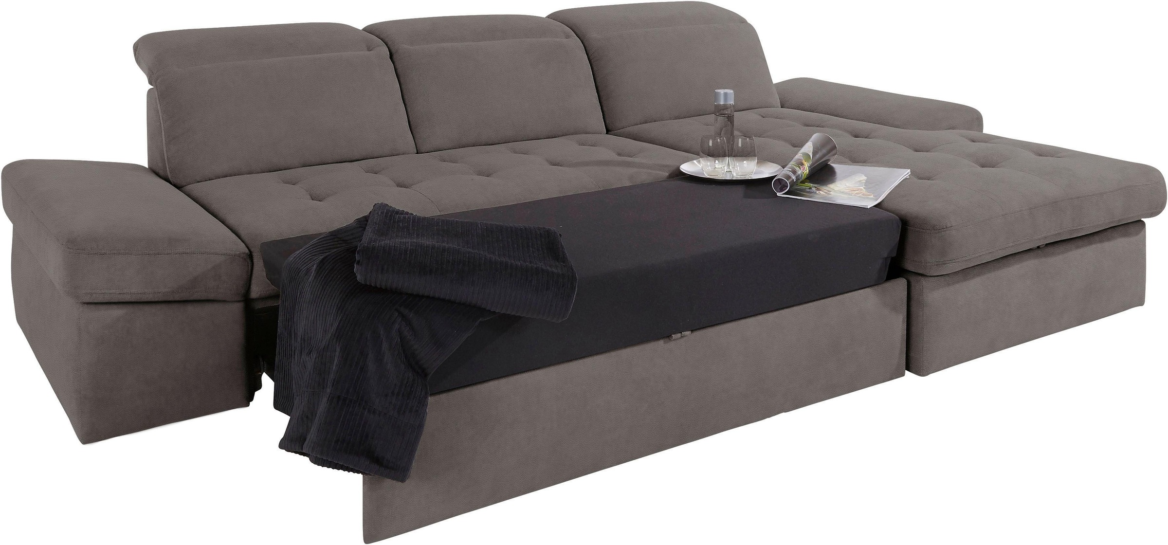 sit&more Ecksofa »Stardust L-Form«, wahlweise mit Bettfunktion und Bettkasten