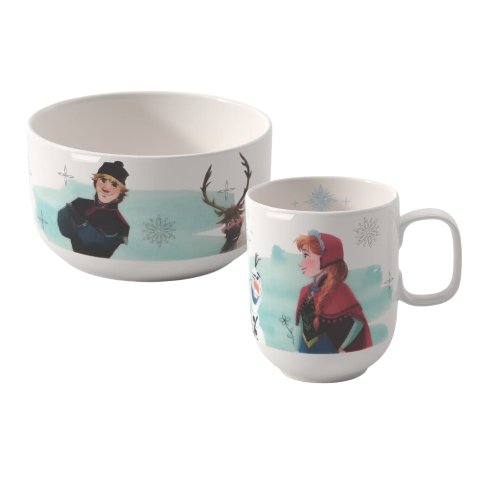 Villeroy & Boch Kindergeschirr-Set "Frühstücks-Set Disney Frozen 2er Set bunt" Spülmaschinenfest, Mikrowellensicher