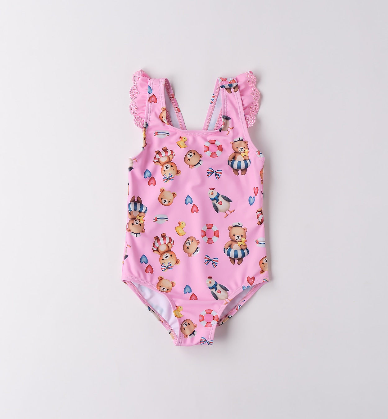 IDO Mädchen Badeanzug "BABY GIRL ACCESSORIES", pink, Gr. 122, Polyester, Badeanzüge