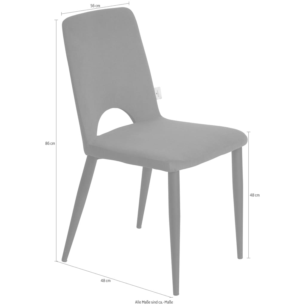 TOM TAILOR HOME Polsterstuhl »T-VELVET CHAIR«, (Set), 2 St., Samtstoff STC