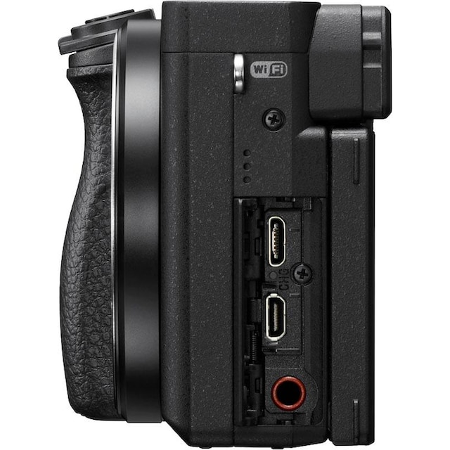 Sony Systemkamera »ILCE-6400MB - Alpha 6400 E-Mount«, 24,2 MP, Bluetooth- WLAN (Wi-Fi)-NFC, 4K Video, 180° Klapp-Display, XGA OLED Sucher, M-Kit  18-135mm Objektiv | BAUR