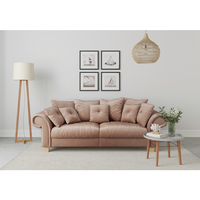 Home affaire Big-Sofa »Queenie Megasofa«, (2 St.), mit weichem Sitzkomfort  und zeitlosem Design, viele kuschelige Kissen kaufen | BAUR