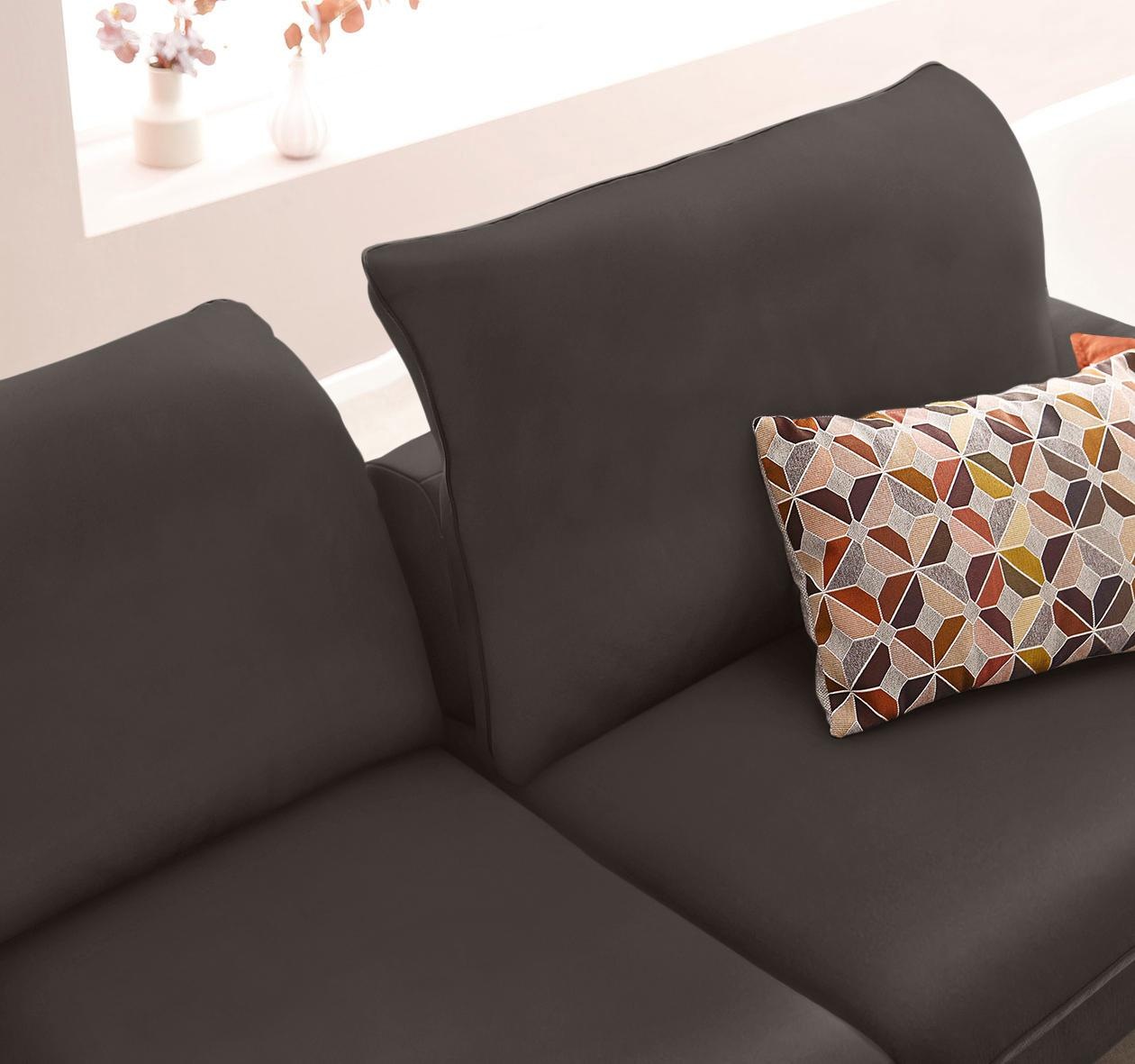 W.SCHILLIG Ecksofa »enjoy&MORE, Designsofa, elegant und bequem, L-Form«, Sitztiefenverstellung, Füße schwarz pulverbeschichtet, Breite 294 cm
