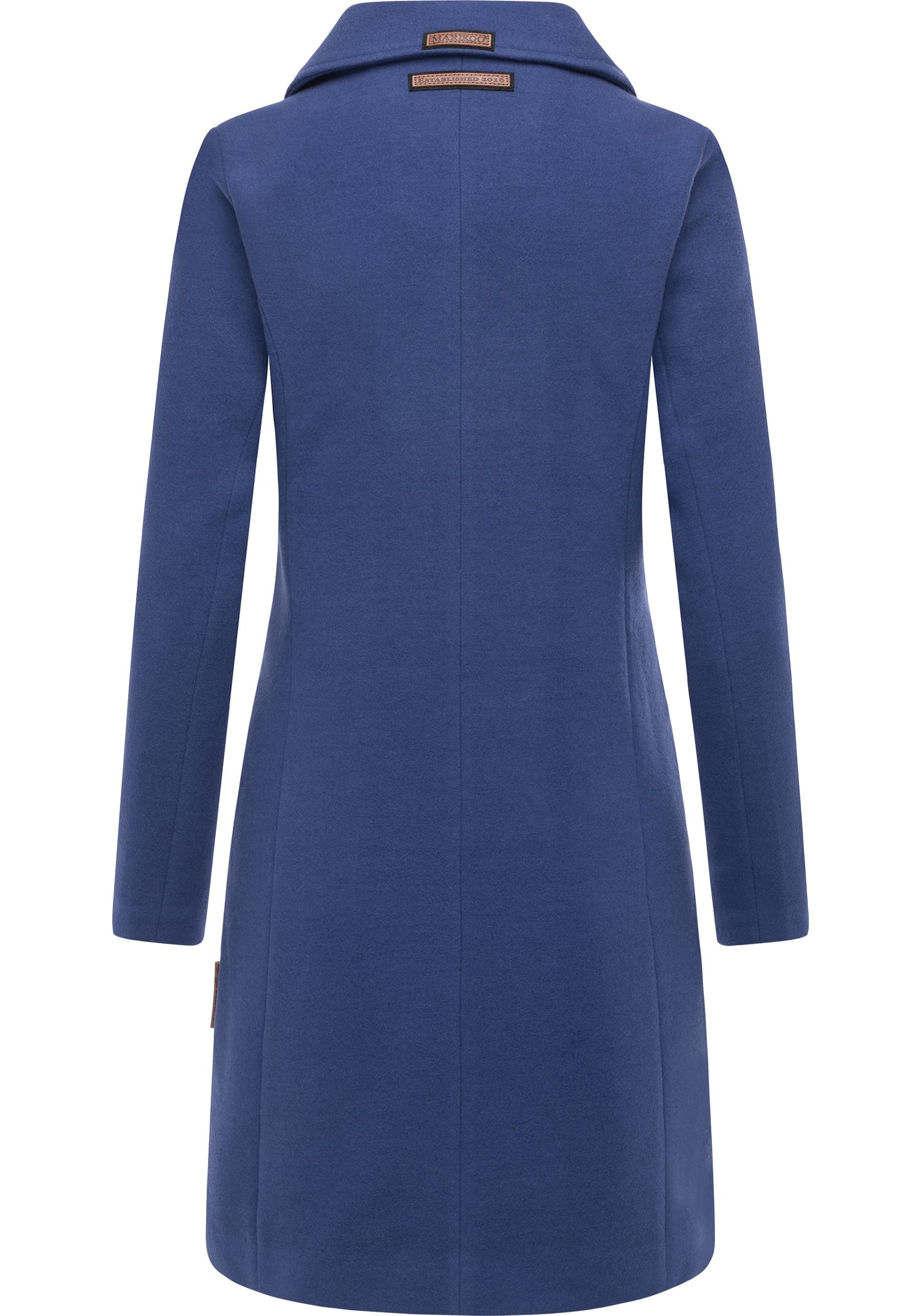 Marikoo Wollmantel »Nanakoo«, edler Damen Trenchcoat in Woll-Optik