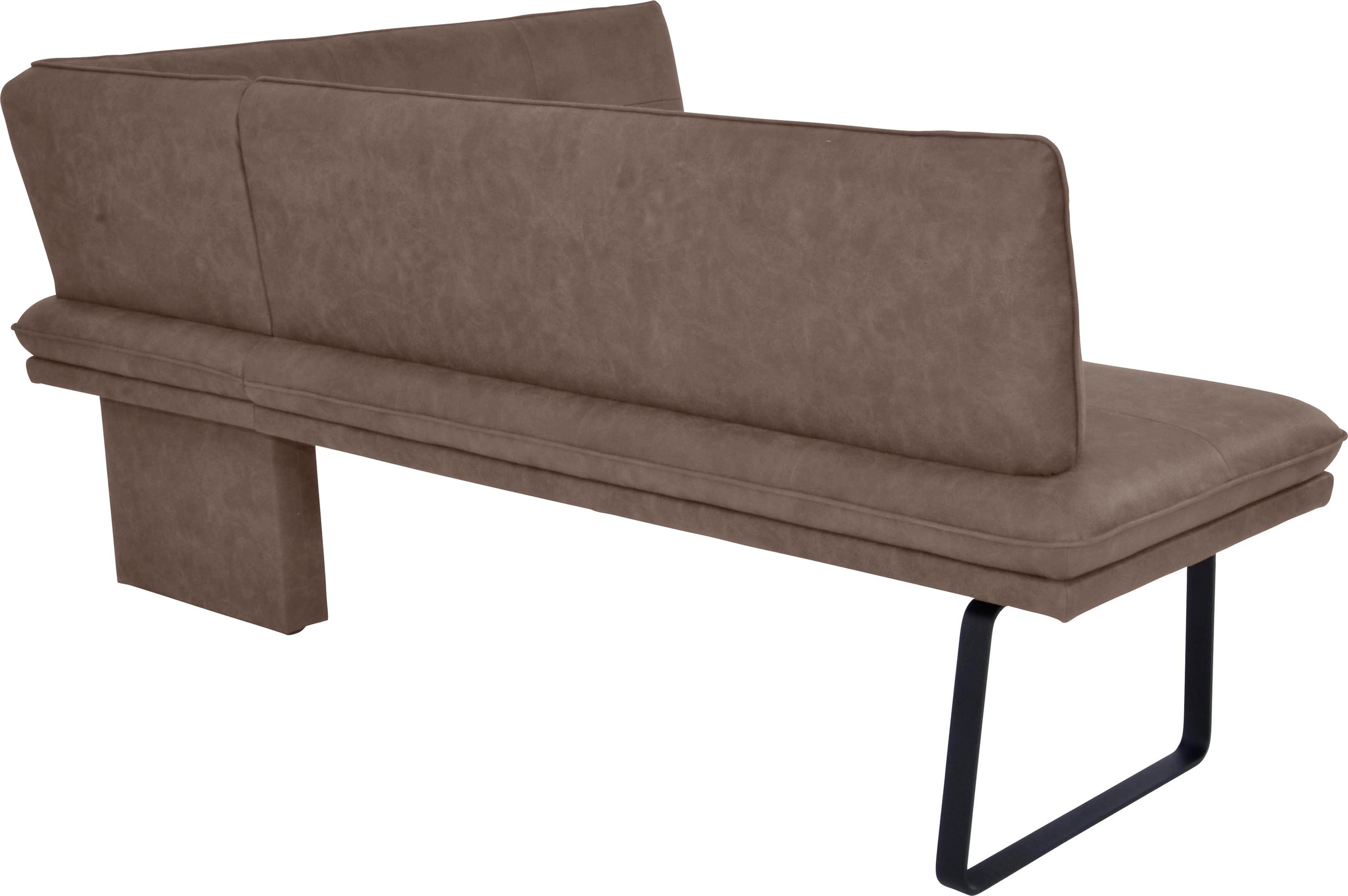 Eckbank K+W KOMFORT & WOHNEN, braun (dunkelbraun), B:207cm H:87cm T:157cm, Sitzbänke, Eckbank, Polstereckbank in Spitzkissenoptik, Sitz und Rücken gesteppt 2