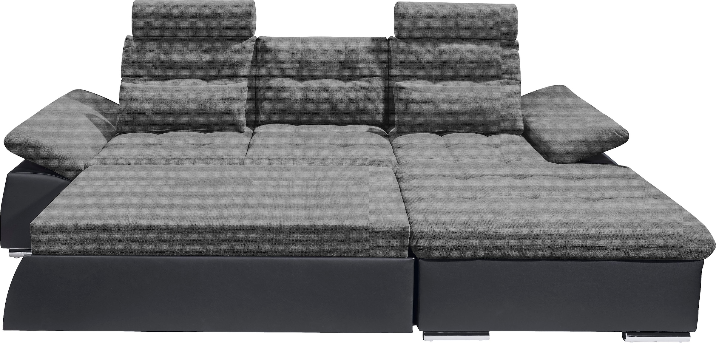 ED EXCITING DESIGN Ecksofa »Jakarta L-Form«, mit Bettfunktion, Kopfstützen, Nierenkissen, Armteilverstellung