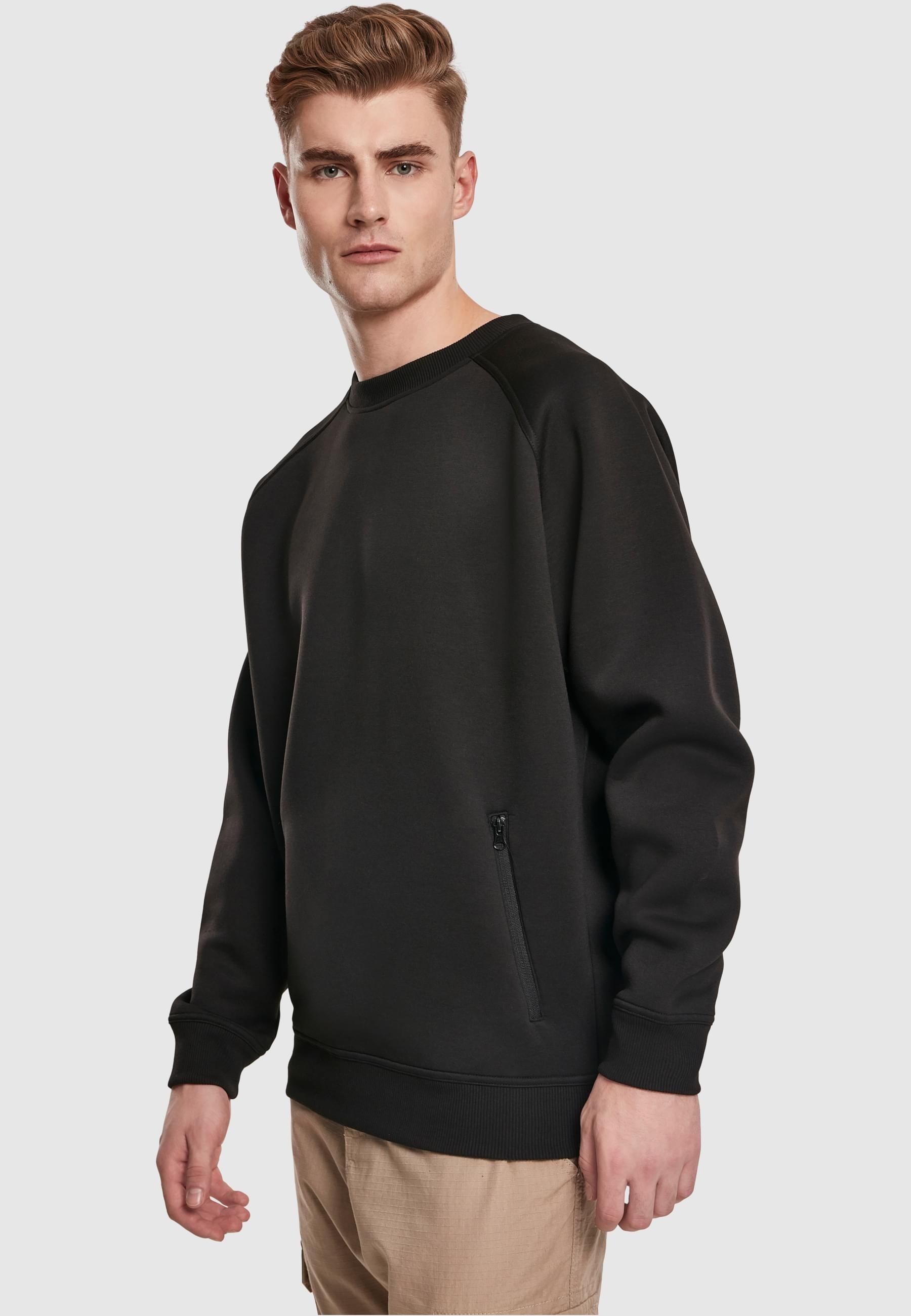 URBAN CLASSICS Rundhalspullover »Urban Classics Herren Raglan Zip Pocket Crew«, (1 tlg.)
