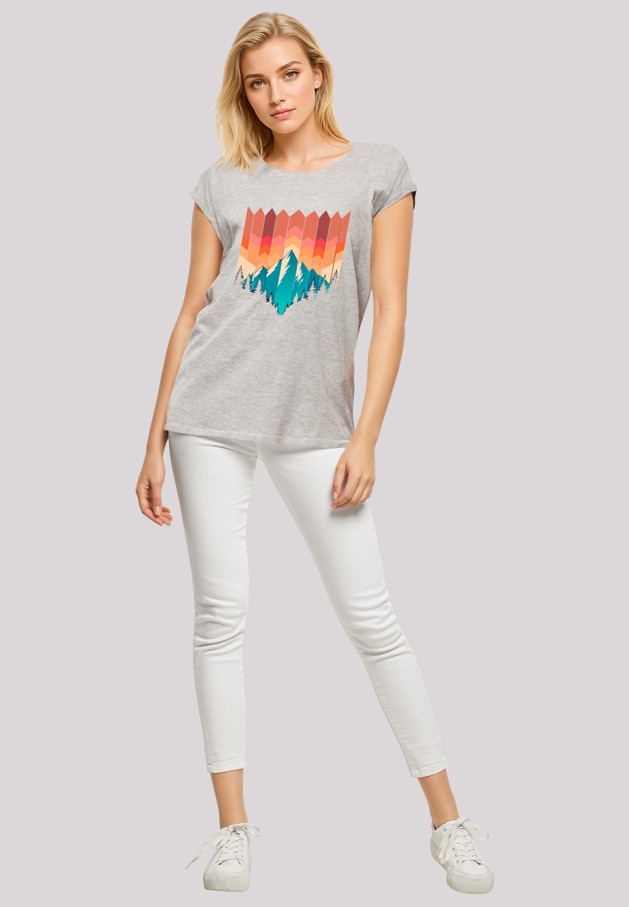 F4NT4STIC T-Shirt »Berg Sonnenuntergang Geometrisch«, Premium Qualität