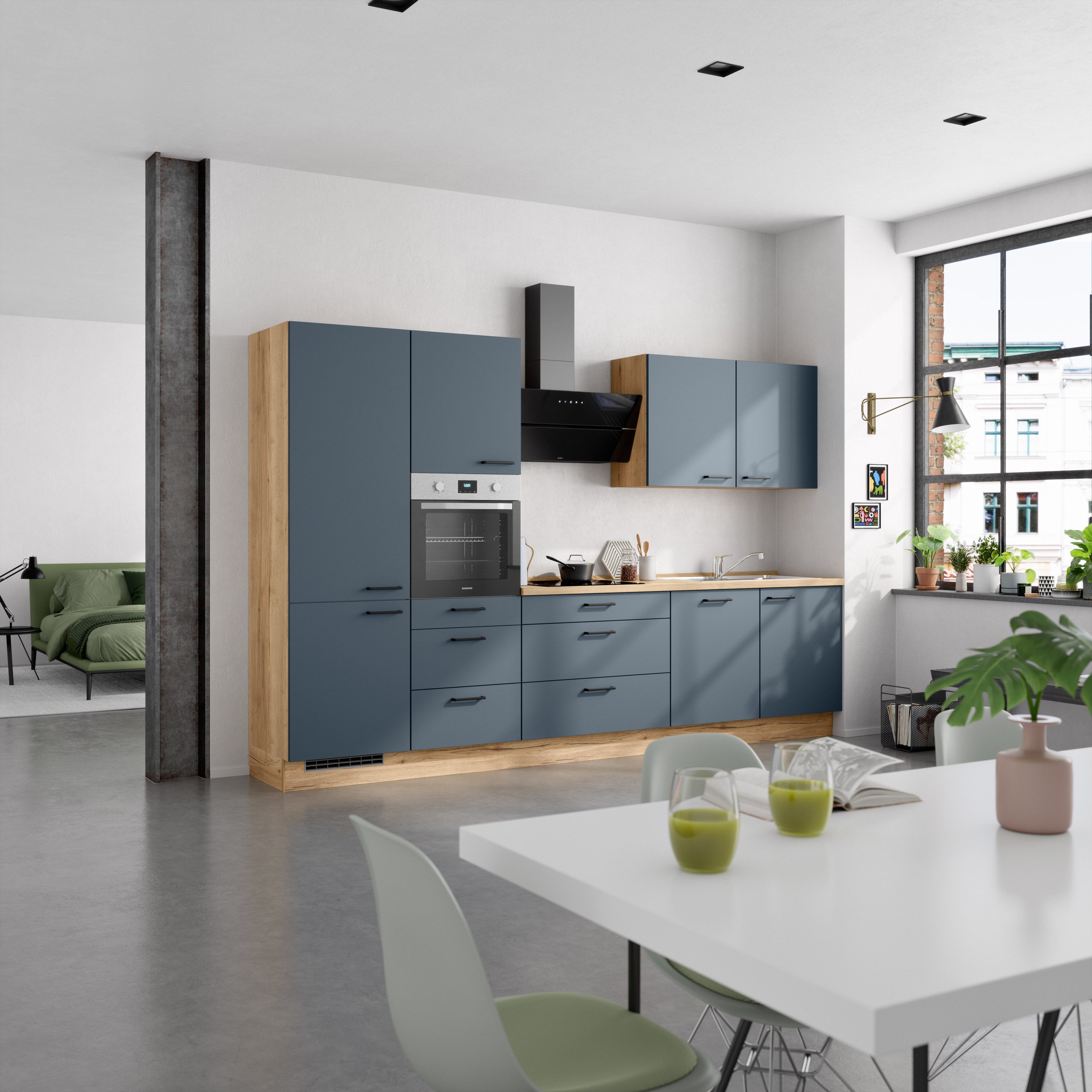 nobilia® Küchenzeile »"Easytouch II"«, vormontiert, Ausrichtung wählbar, Breite 330 cm, wahlw. mit E-Geräten
