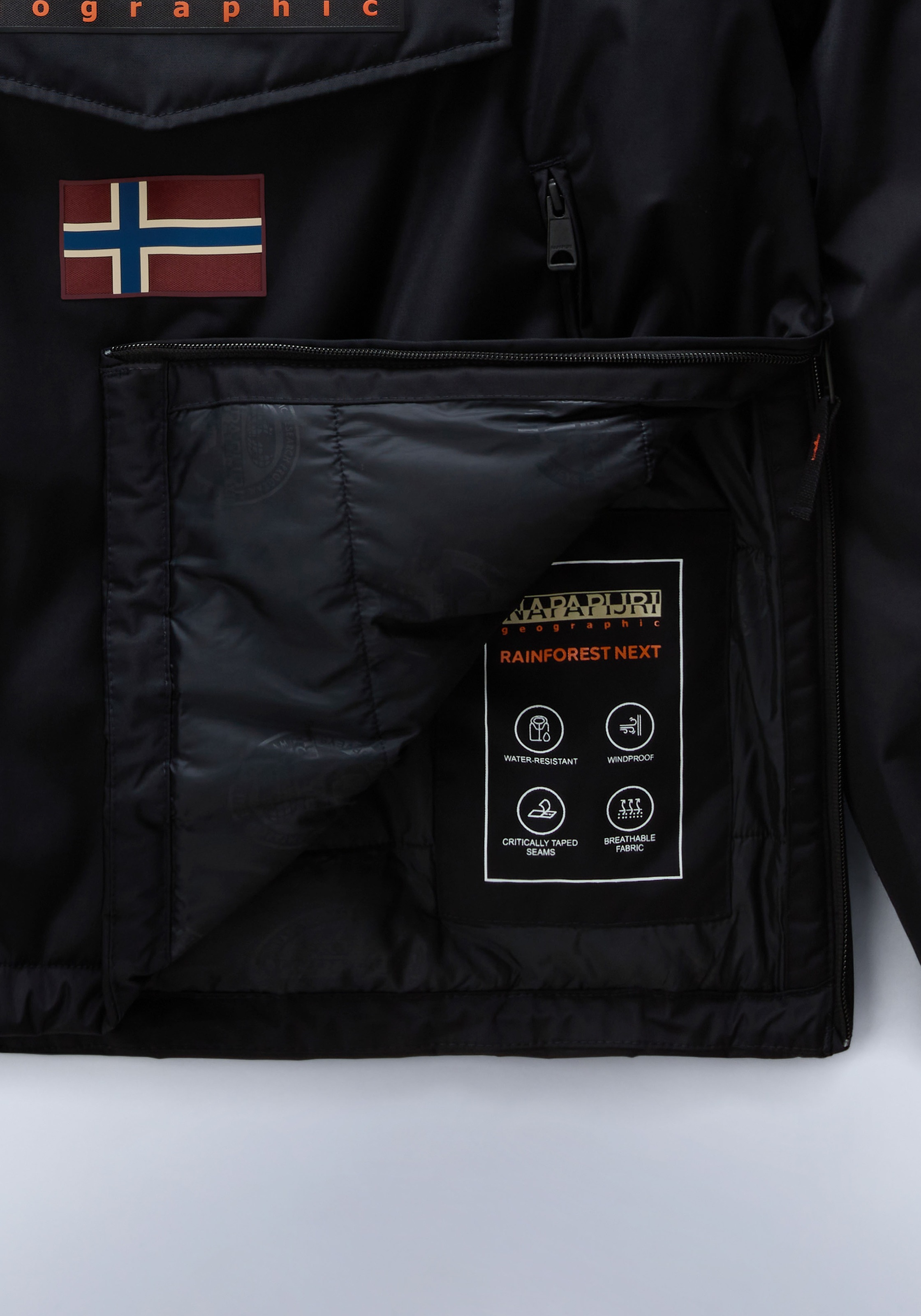 Napapijri Anorak »RAINFOREST«, mit Kapuze, regular fit, mit seitlichen Reißverschluss, Belüftungsösen