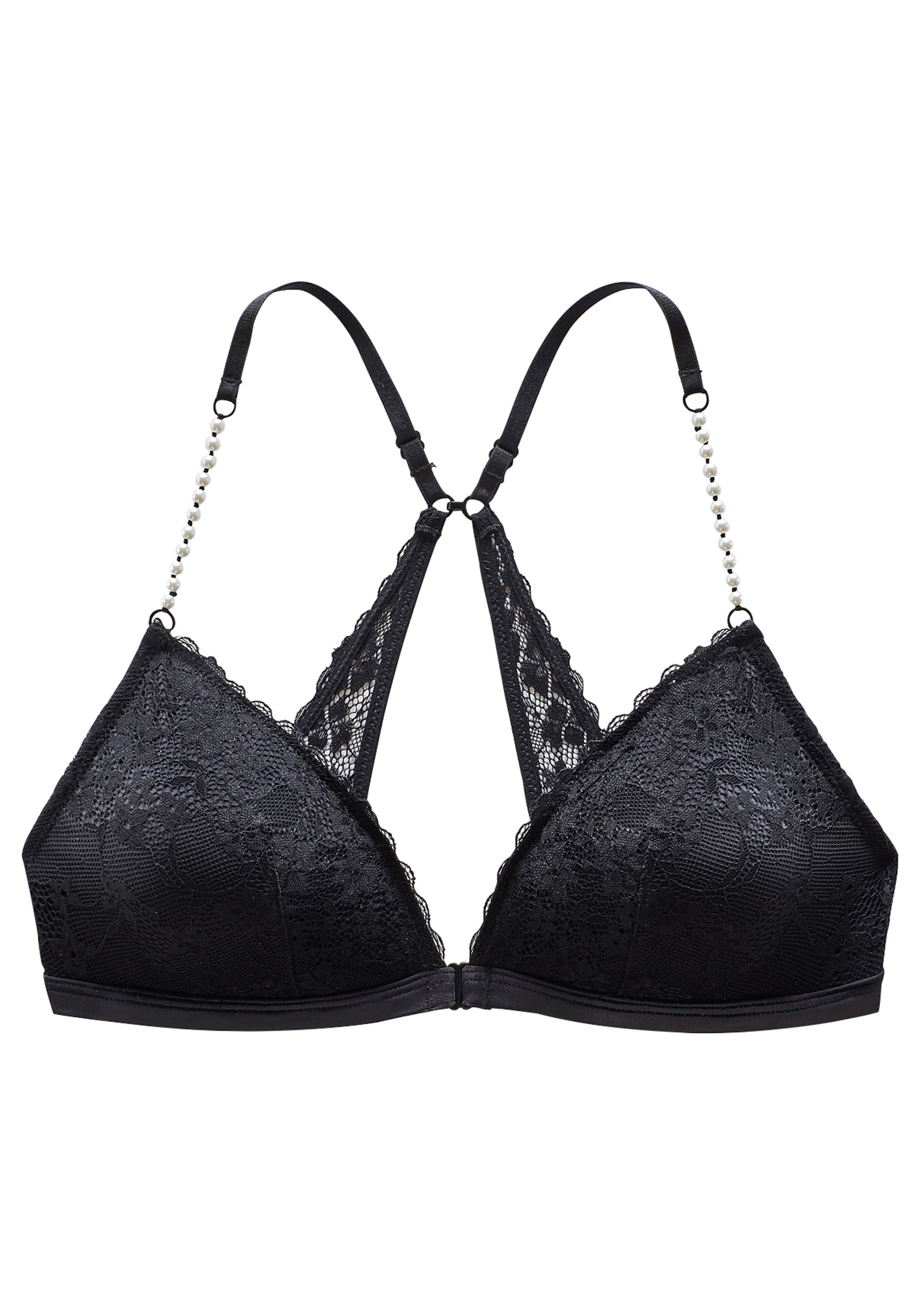 LASCANA Bralette, ohne Bügel mit extravaganten Perlen-Trägern, sexy Dessous