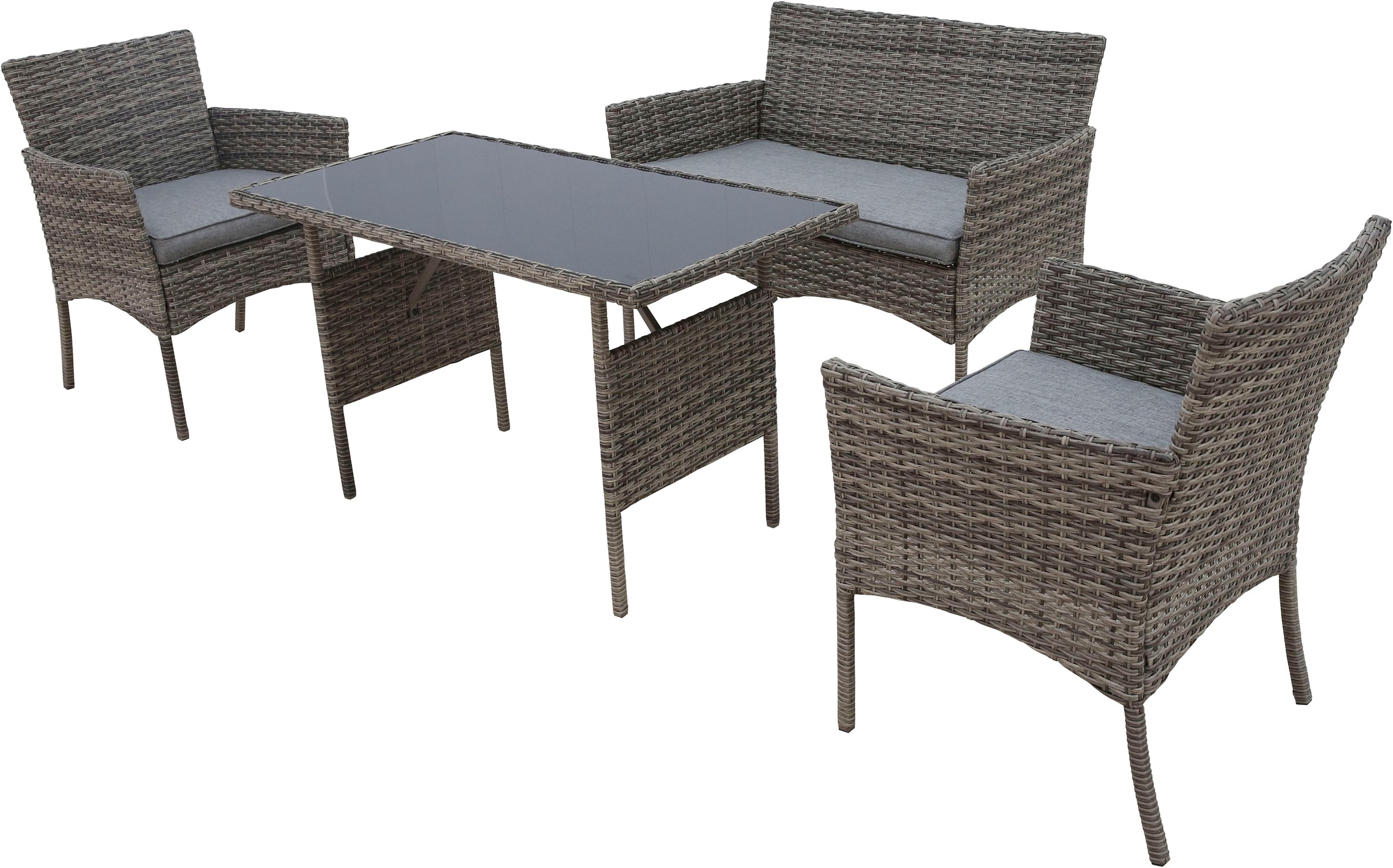 KONIFERA Gartenlounge-Set "Balkonset "Ronda"" Set, 1x2er Sofa, 2 Sessel, Ti günstig online kaufen