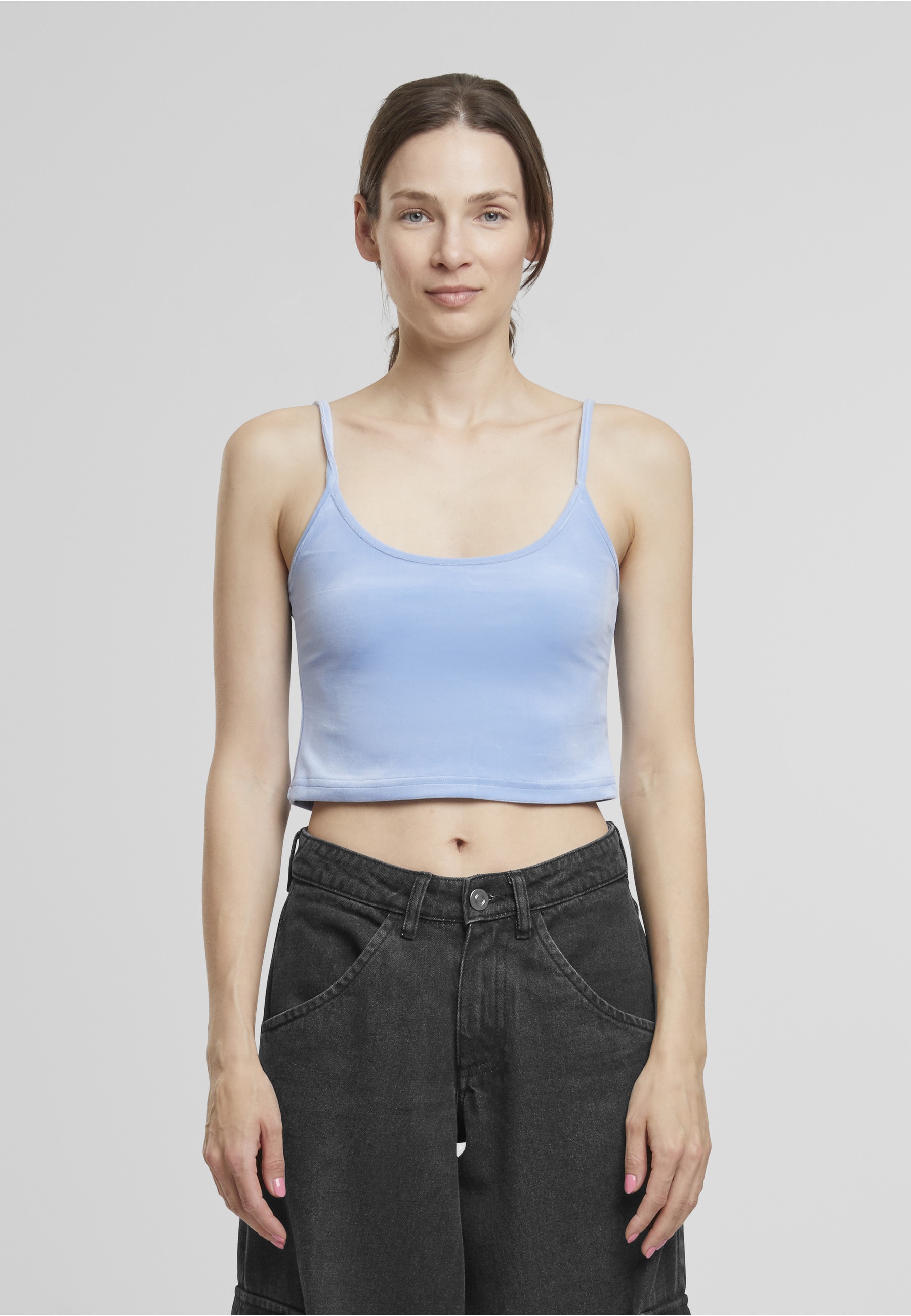 URBAN CLASSICS Muskelshirt »Urban Classics Ladies Short Velvet Top« 1