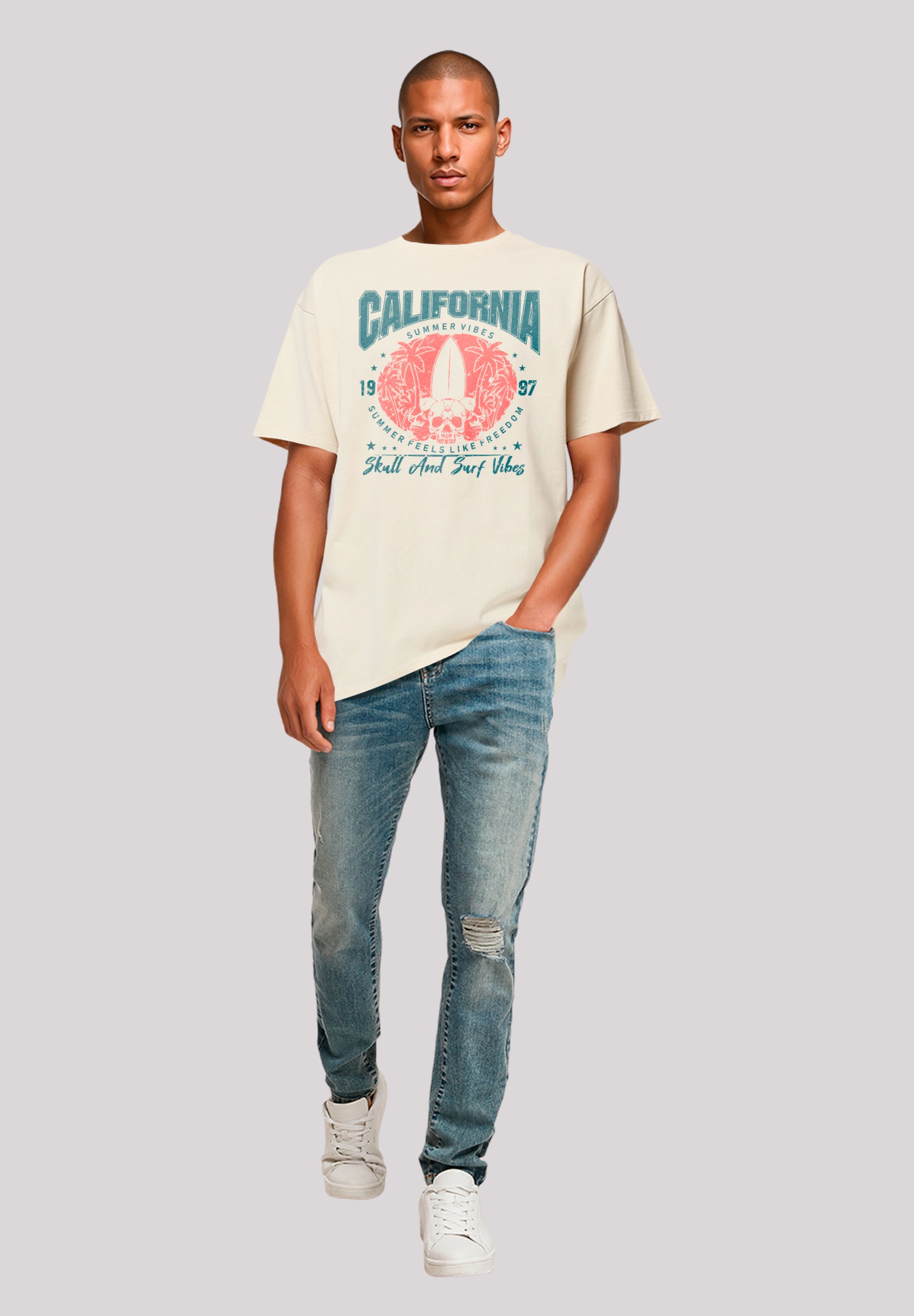 F4NT4STIC T-Shirt »California skull summer vibes«, Premium Qualität