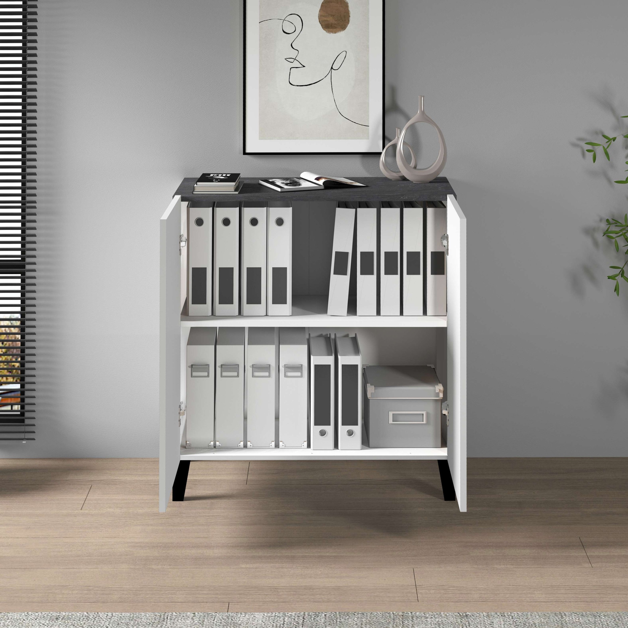 INOSIGN Aktenschrank »Sunrise Aktenschrank, Mehrzweckschrank, Büroschrank«, mit 2 Türen & 2 Fӓchern, Breite 79,2 cm, Made in Italy