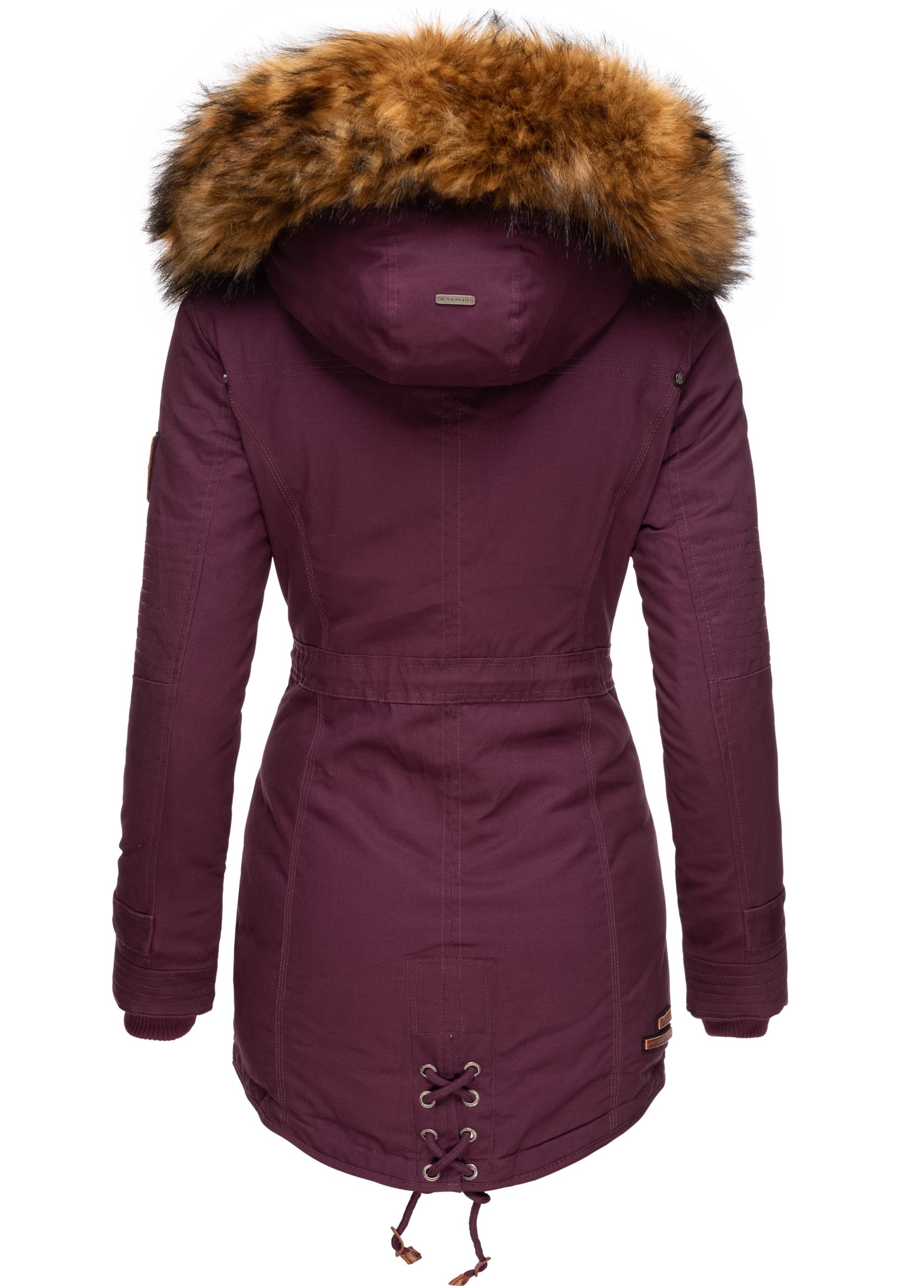 Thumbnail - Marikoo Wintermantel "La Viva Prc", stylischer Winterparka mit abnehmbarem Kunstfell