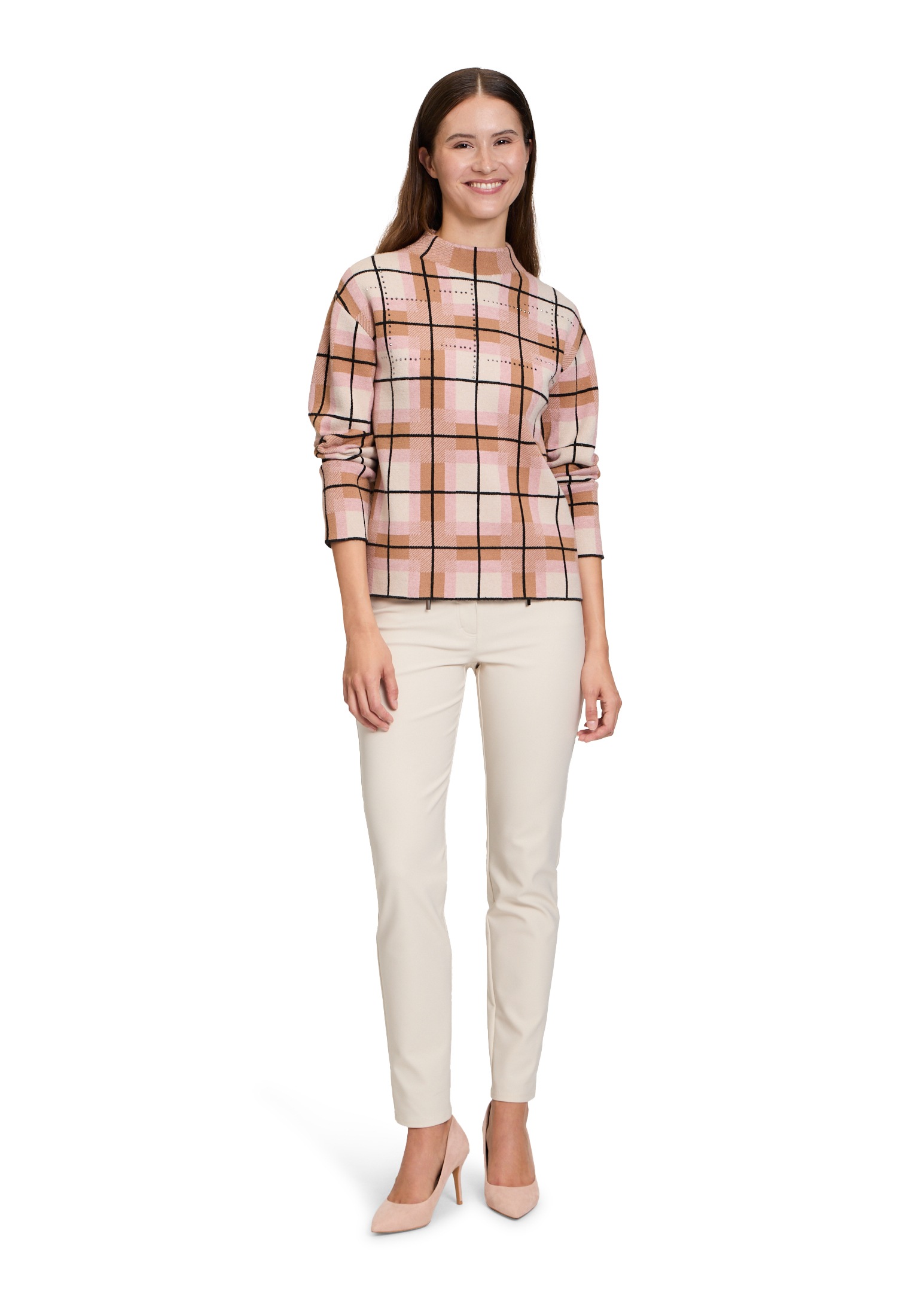 Betty Barclay Strickpullover »Betty Barclay Strickpullover kariert«, (1 tlg.), Hotfix