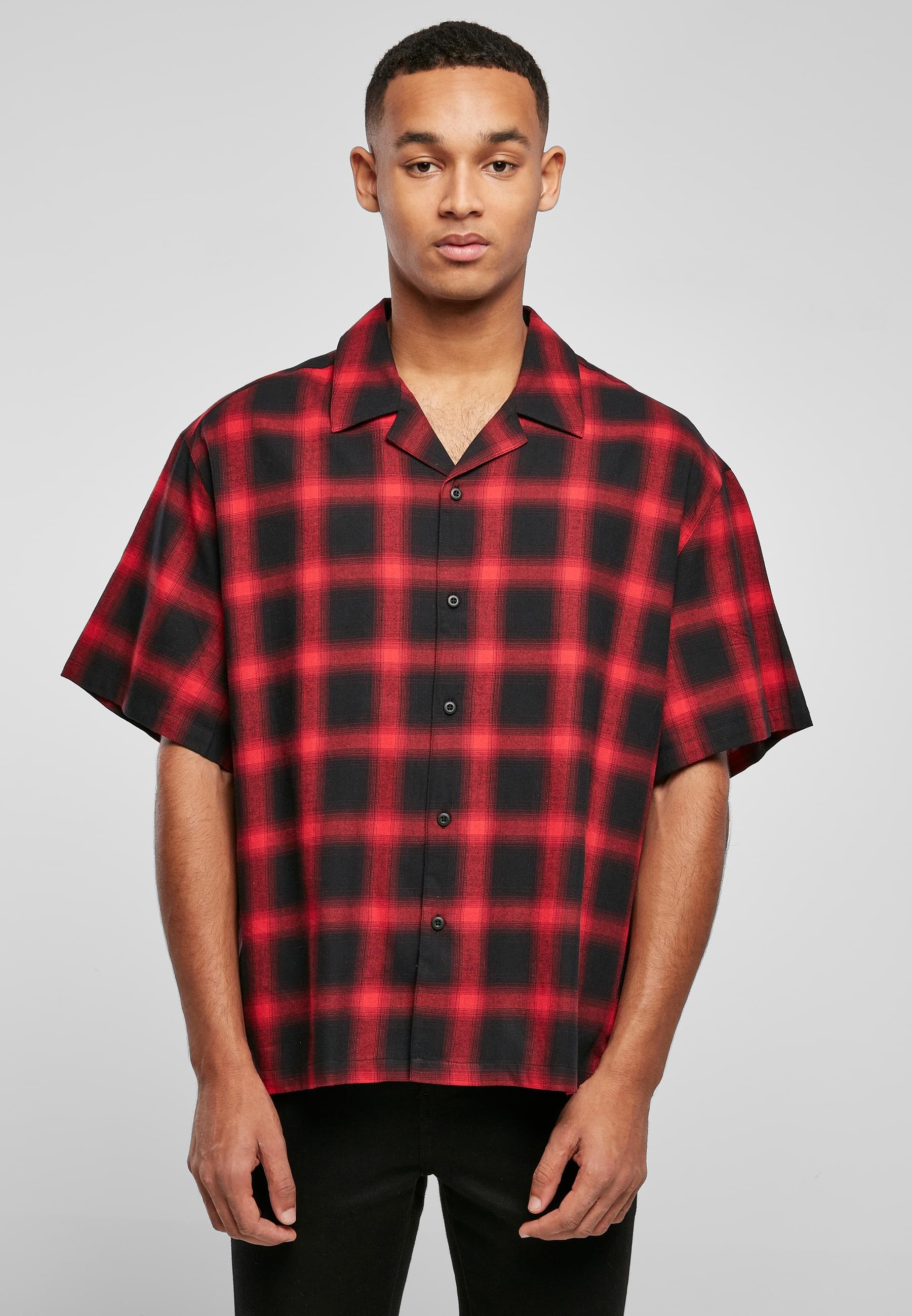 URBAN CLASSICS Langarmhemd »Urban Classics Herren Loose Checked Resort Shirt«, (1 tlg.)