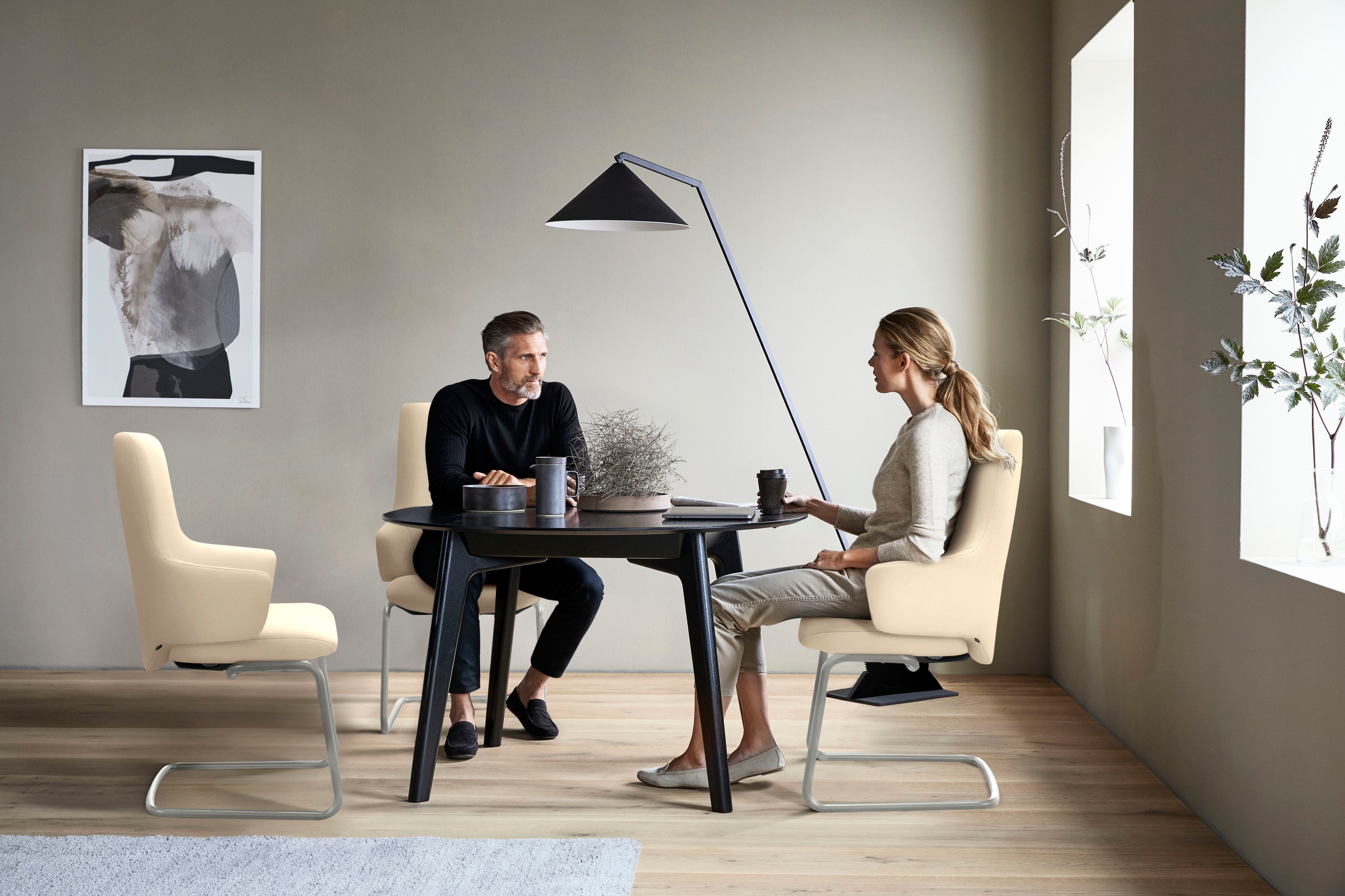 Stressless® Polsterstuhl »Laurel«, Leder PALOMA, High Back mit Armlehne, Größe L, mit Beinen aus Stahl in Chrom matt