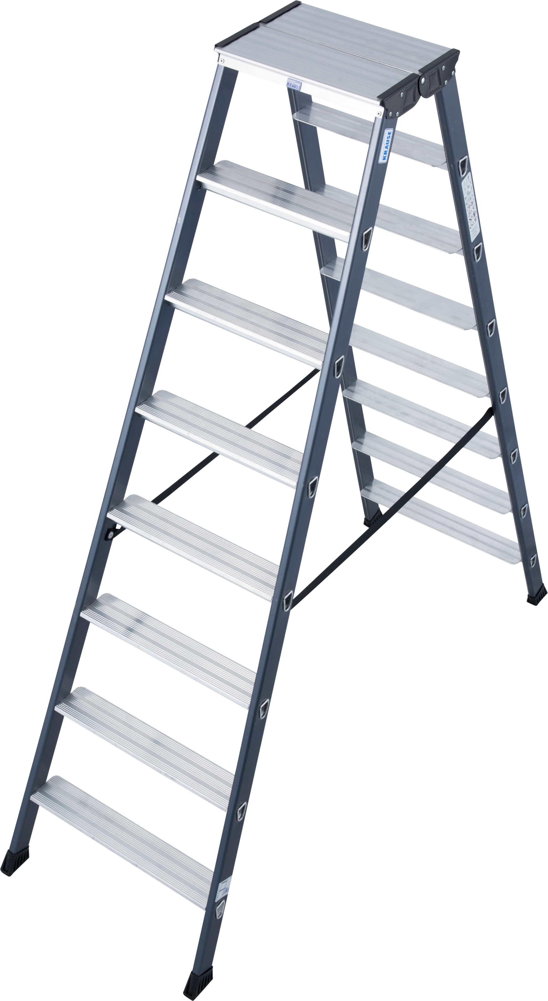 KRAUSE Doppelleiter "SePro D" Alu eloxiert, 2x8 Stufen, Arbeitshöe ca. 327 günstig online kaufen