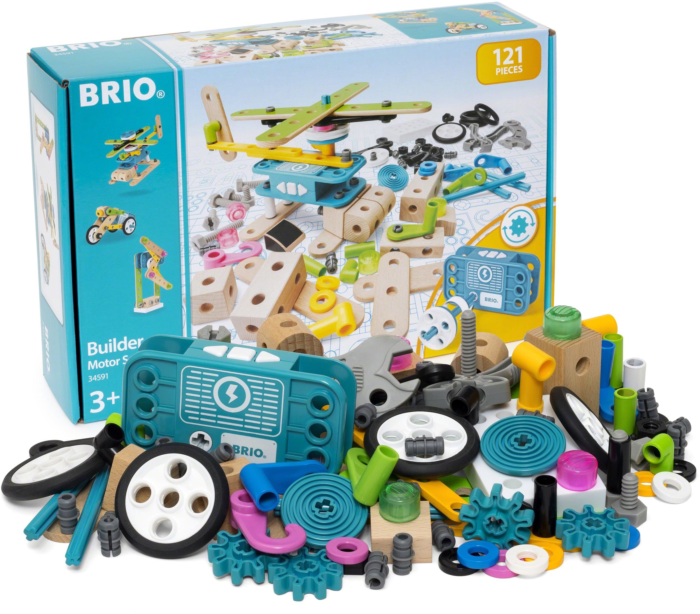 BRIO® Konstruktions-Spielset »Builder Motor-Set«, (121 St.), mit batteriebetreibenem Motor, FSC®- schützt Wald - weltweit