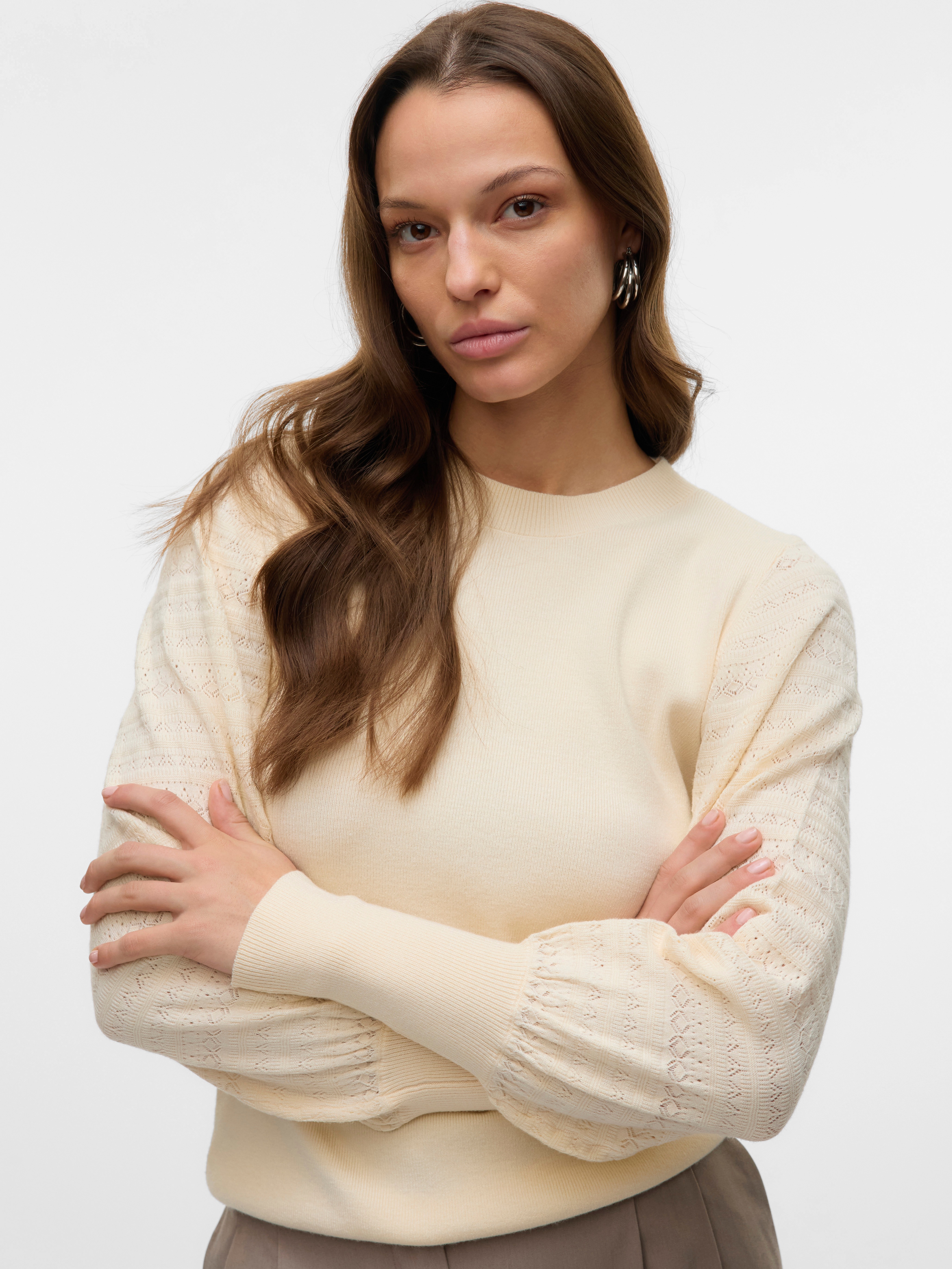 Thumbnail - Vero Moda Strickpullover "VMHOLLYPOINTELLE LS O-NCK PULLOVE GA BOO"
