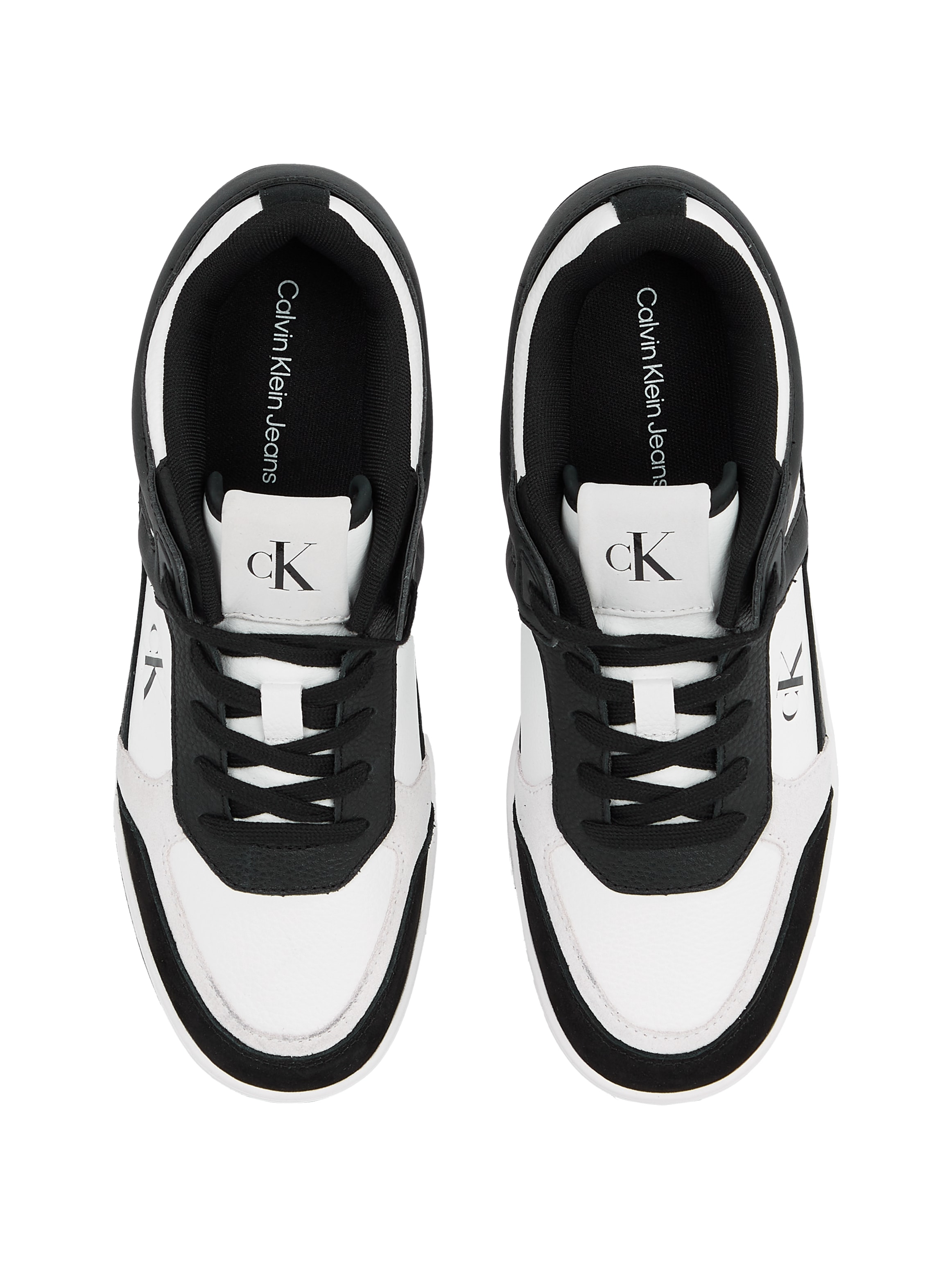 Calvin Klein Jeans Sneaker »BASKET CUP LOW LACEUP LTH MIX«, Basket-Sneaker, Schnürschuh, Halbschuh, Freizeitschuh mit CK Logo