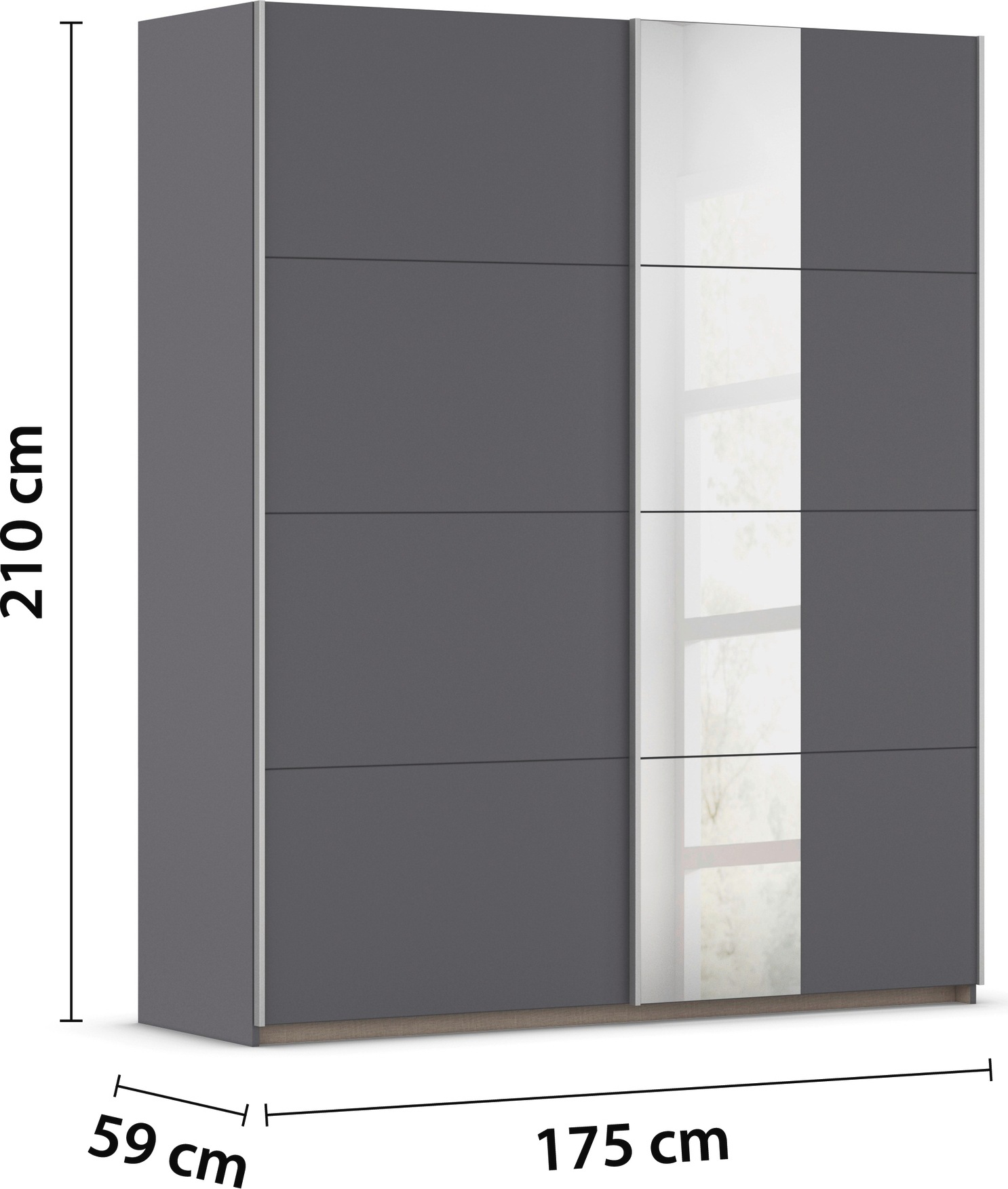 rauch Schwebetürenschrank »Kleiderschrank Schrank Garderobe Schlafzimmerschrank OXFORD«, (in 3 verschiedenen Ausstattungen BASIC/CLASSIC/PREMIUM), mit Griffleisten aus Metall, auch für kleinere Räume MADE IN GERMANY