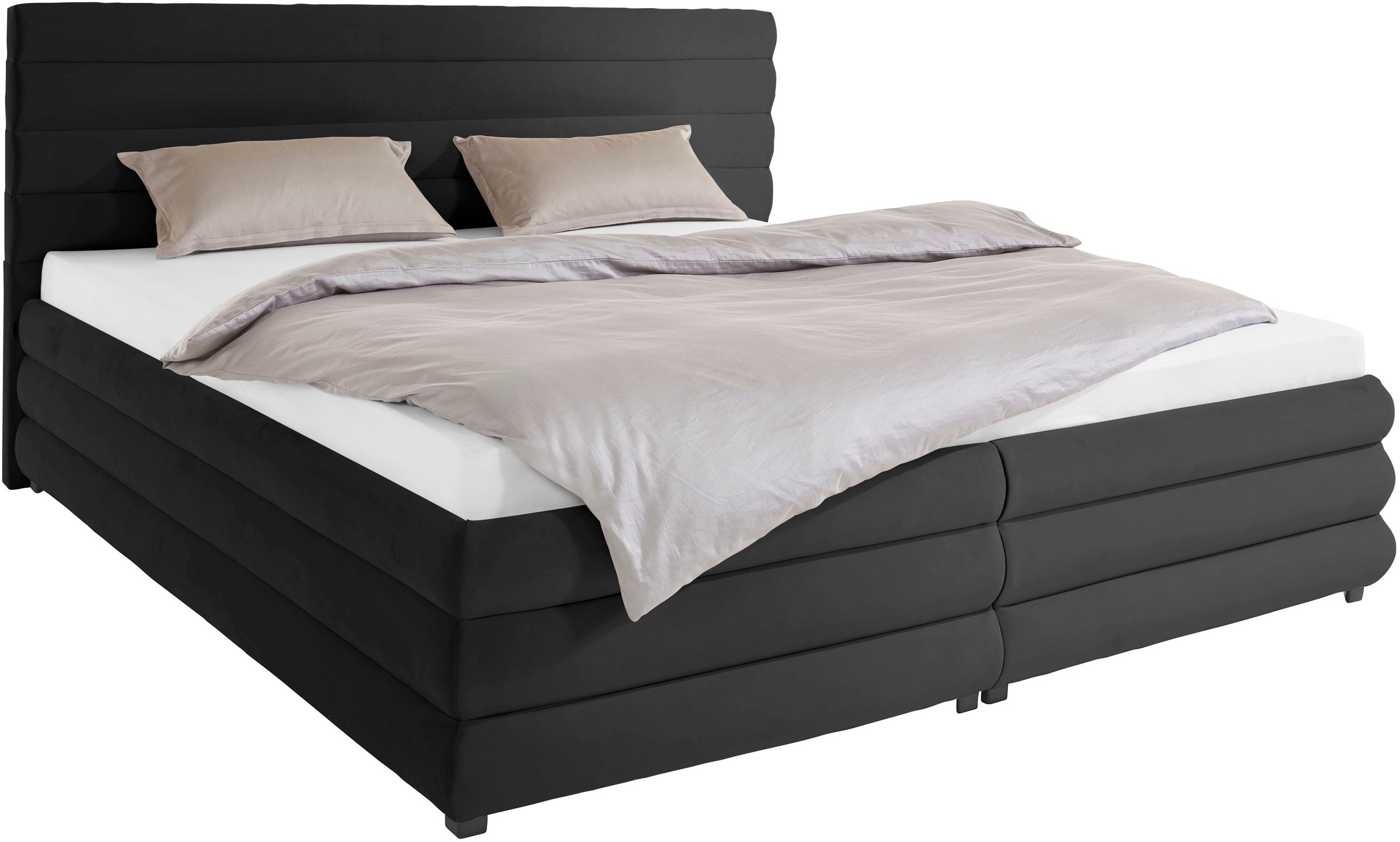 Polsterbett "Maylis", grau (anthrazit), B:212cm L:211cm, 100% Polyester, LEGER HOME BY LENA GERCKE, Betten, Polsterbett ohne Bettkasten Polsterbett, wahlweise mit und ohne Matratze und Lattenrost, auch in 200cm Breite 8