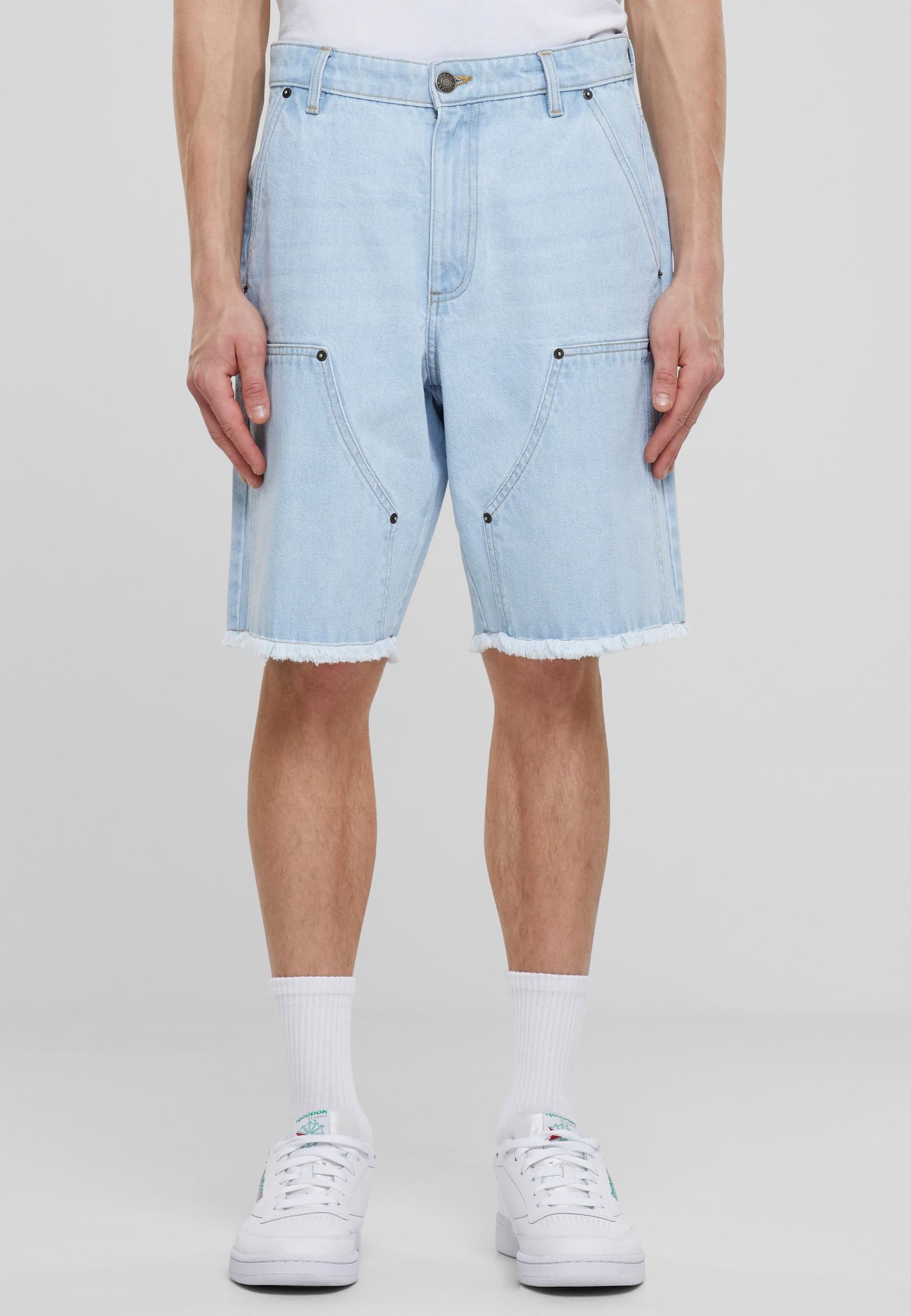 URBAN CLASSICS Shorts »Urban Classics Open Edge Two Knee Denim Shorts«, (1 tlg.)