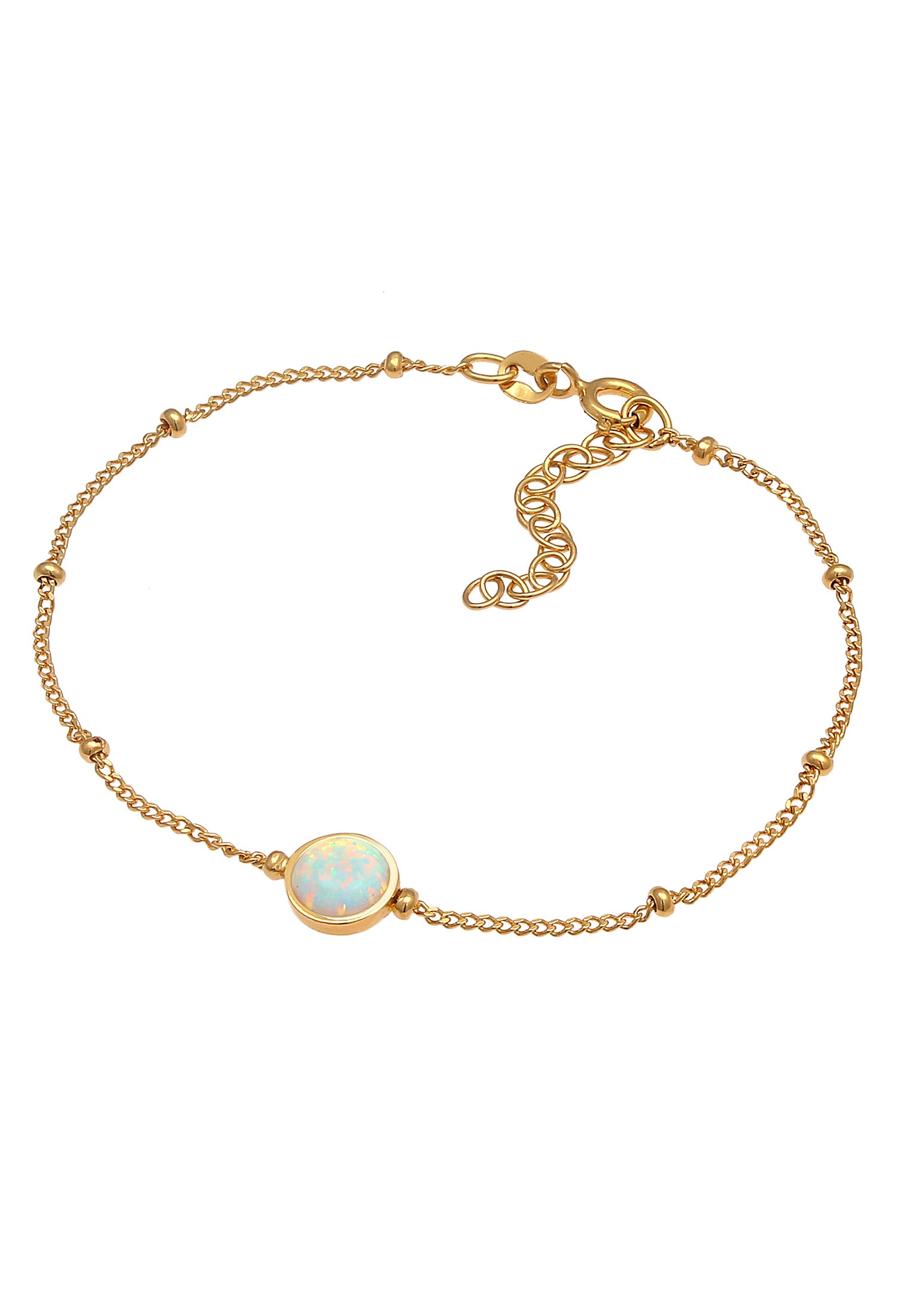 Elli Armkette »Armband Opal Edelstein Kugelkette 925er Silber«