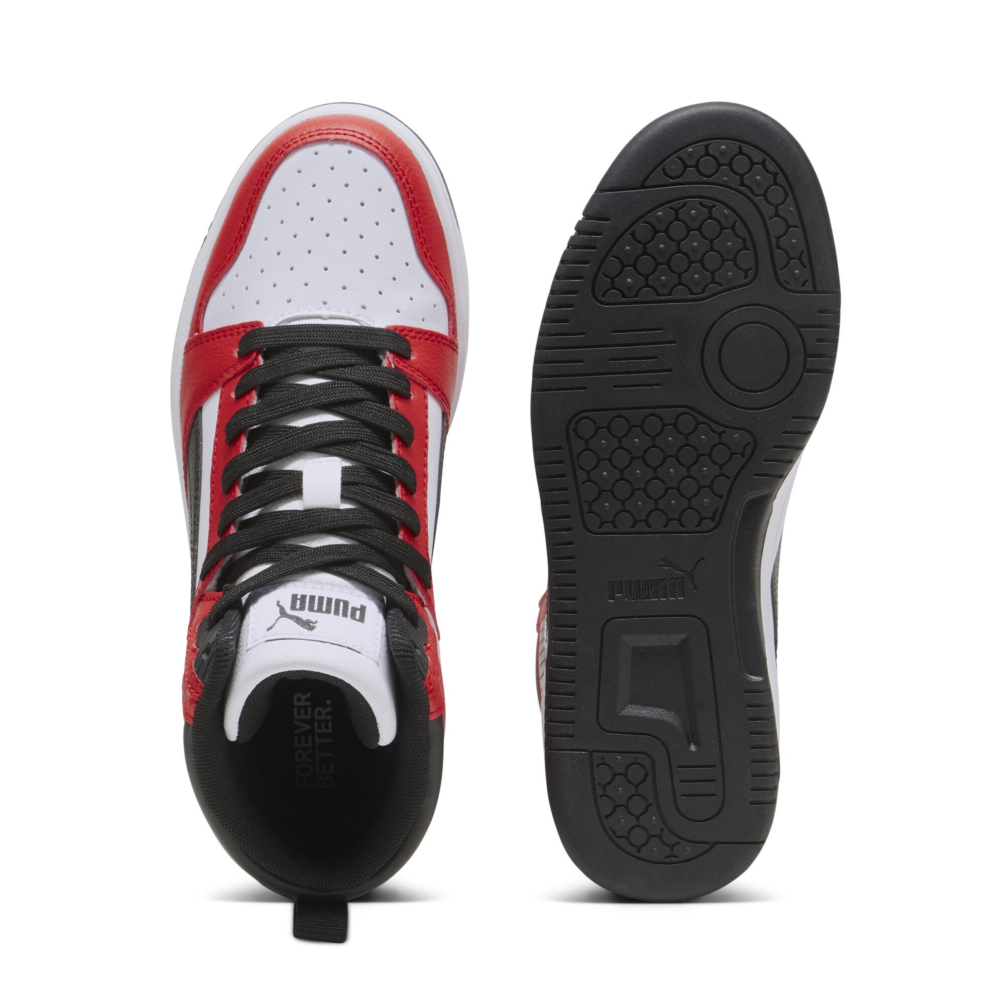 Puma Baskets Rebound V6 Mid Puma White / Puma Black / For All Time Red EU 37 1/2 Garçons,Filles 6