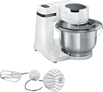 BOSCH Küchenmaschine »MUMS2EW00 MUM Serie 2«, vielseitig einsetzbar, Patisserieset Edelstahl, weiß