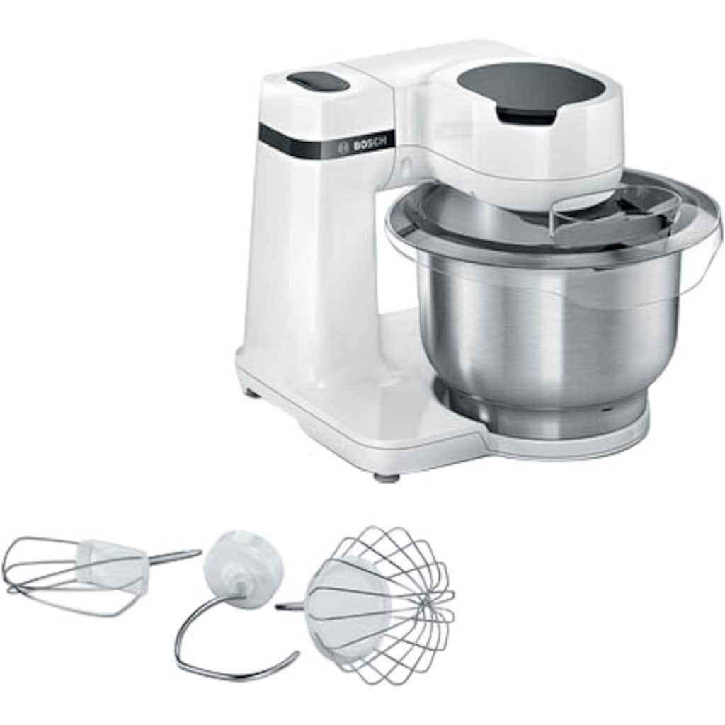 BOSCH Küchenmaschine »MUMS2EW00 MUM Serie 2«, vielseitig einsetzbar, Patisserieset Edelstahl, weiß