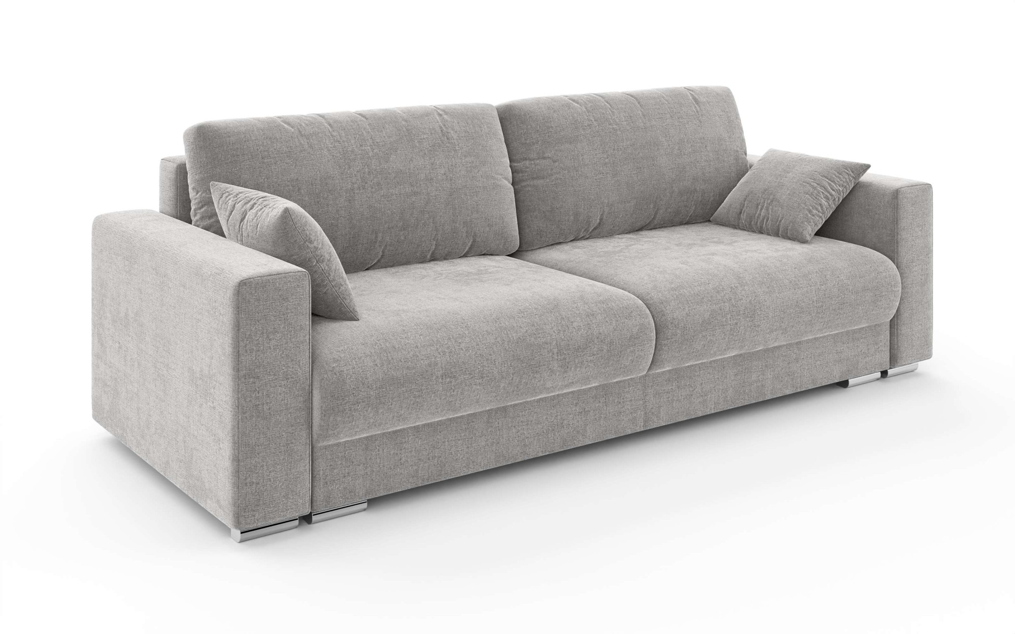 INOSIGN 3-Sitzer »Stevinson Schlafsofa mit Bettkasten, Maße B/H/T: 229/87/97 cm«, mit Wellenunterfederung, 2 Rückenkissen und 2 Zierkissen