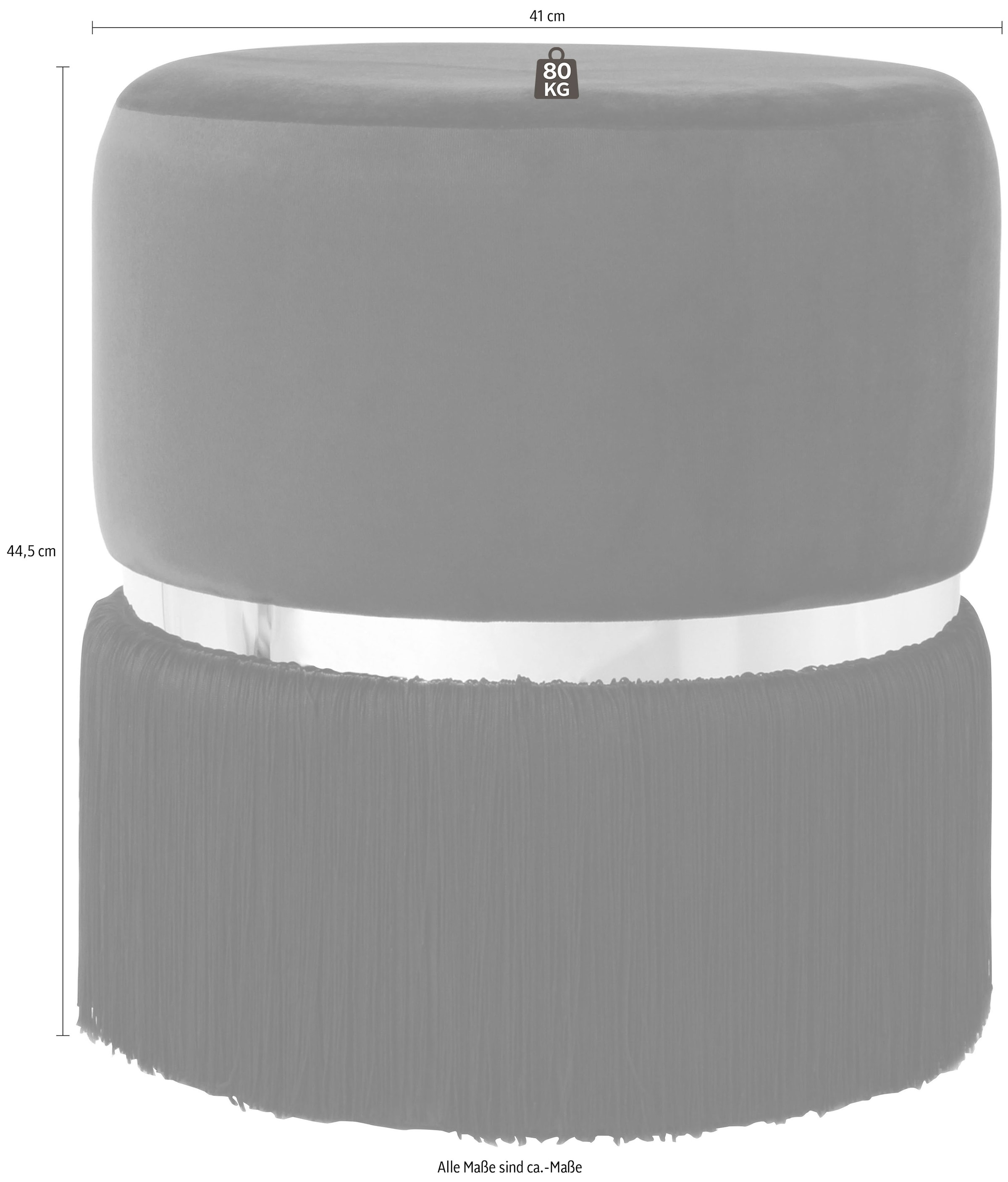 Kayoom Sitzhocker »Hocker Rebecca 825, Sitzpouf in runder Form,mit samtigem Bezug«, (1 St.), pflegeleicht, modern, vielseitig verwendbar, Sitzfläche gepolstert