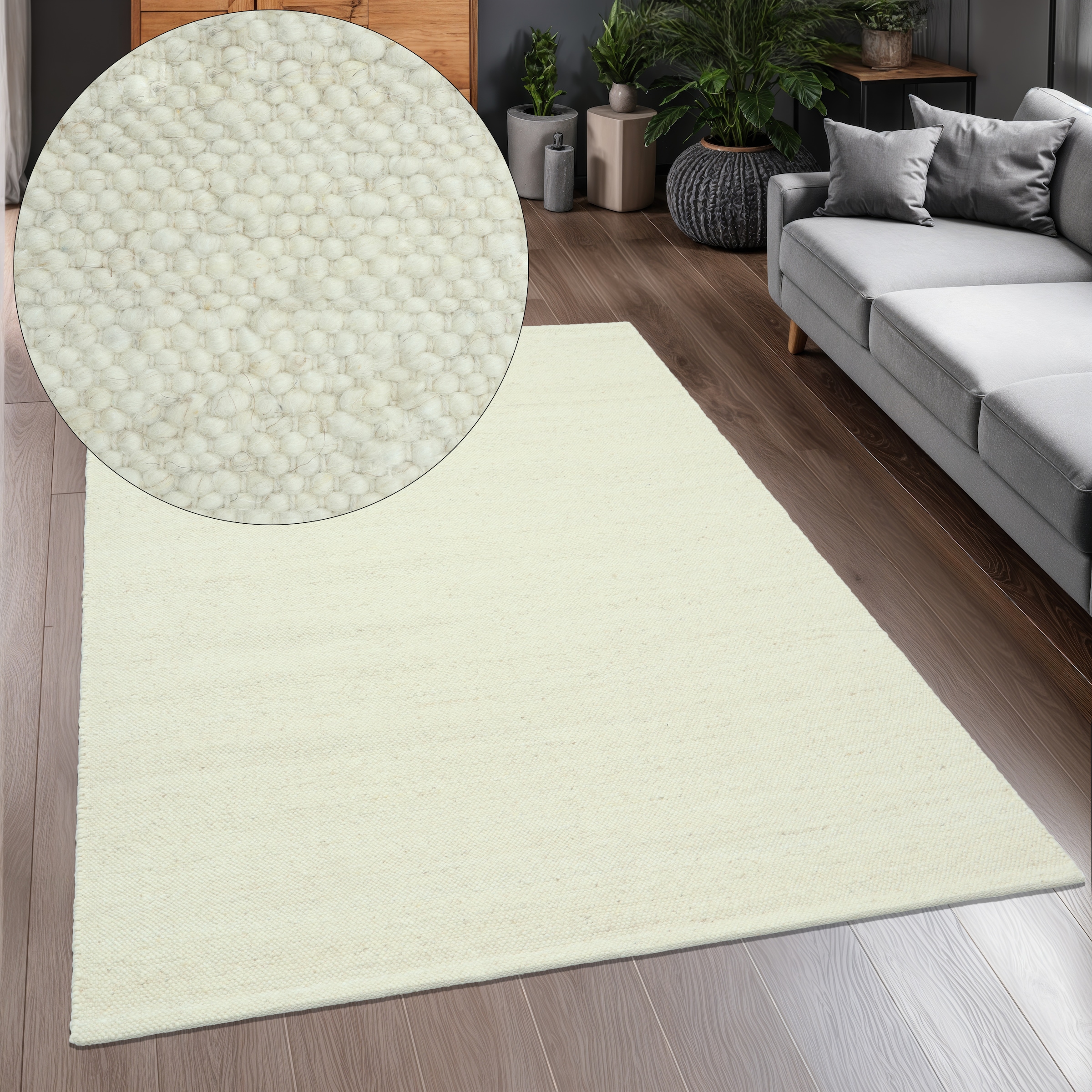 OTTO home Teppich "Naddia, Webstruktur, Naturtöne" rechteckig 9 mm Höhe Zeitloses Design, meliert, Wohnzimmer, Schlafzimmer, Esszimmer