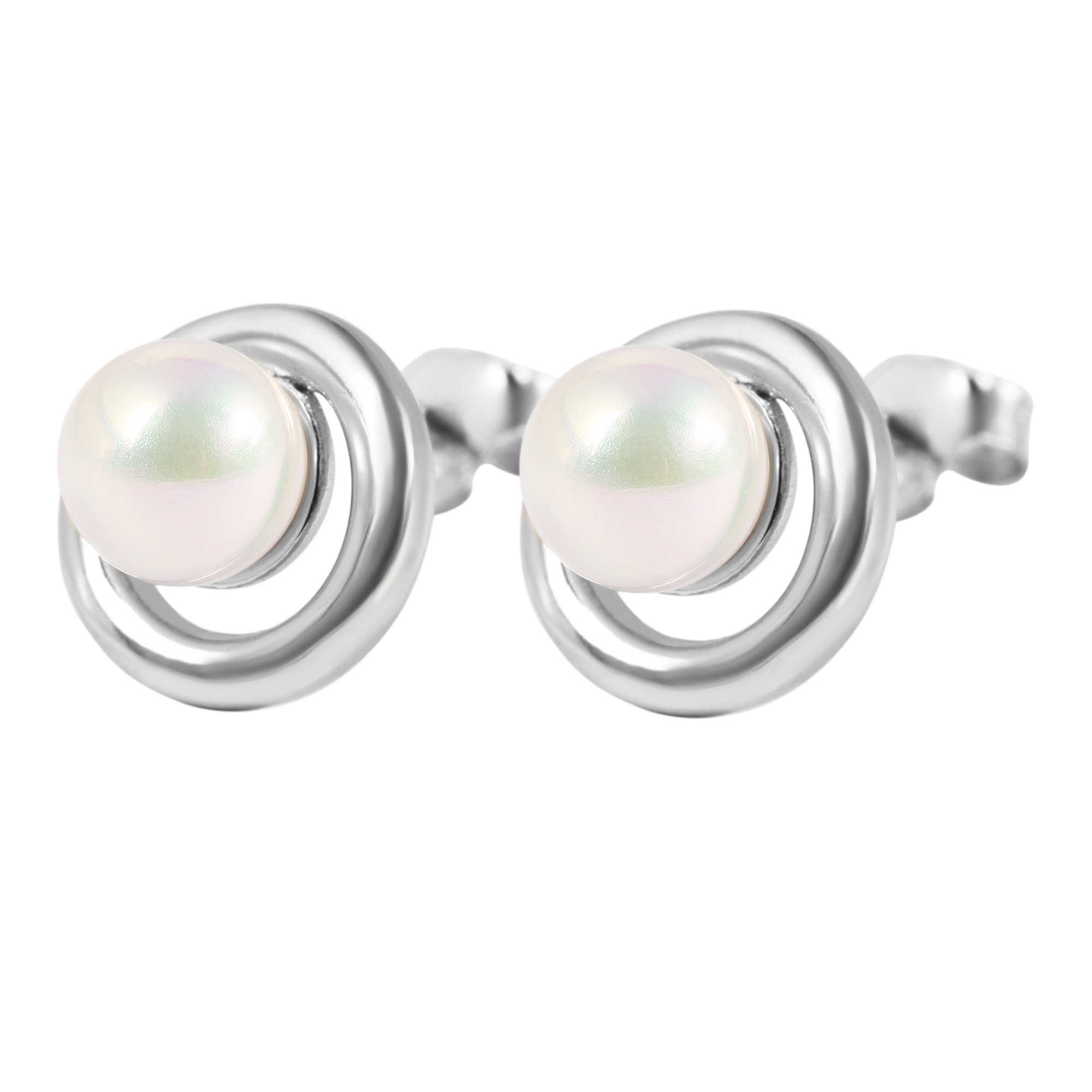 Paar Ohrhänger ADELIA´S "Damen Ohrstecker aus 925 Sterling Silber und Perle Ø 9 mm", silber, Ohrringe, Damen, Damen, Silber 925 (Sterlingsilber)