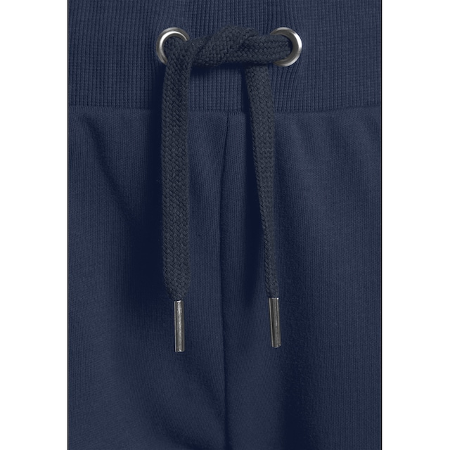 glänzender Bench. bestellen | Logostickerei, online Relaxhose mit »-Loungehose«, BAUR Loungeanzug Loungewear Loungewear,