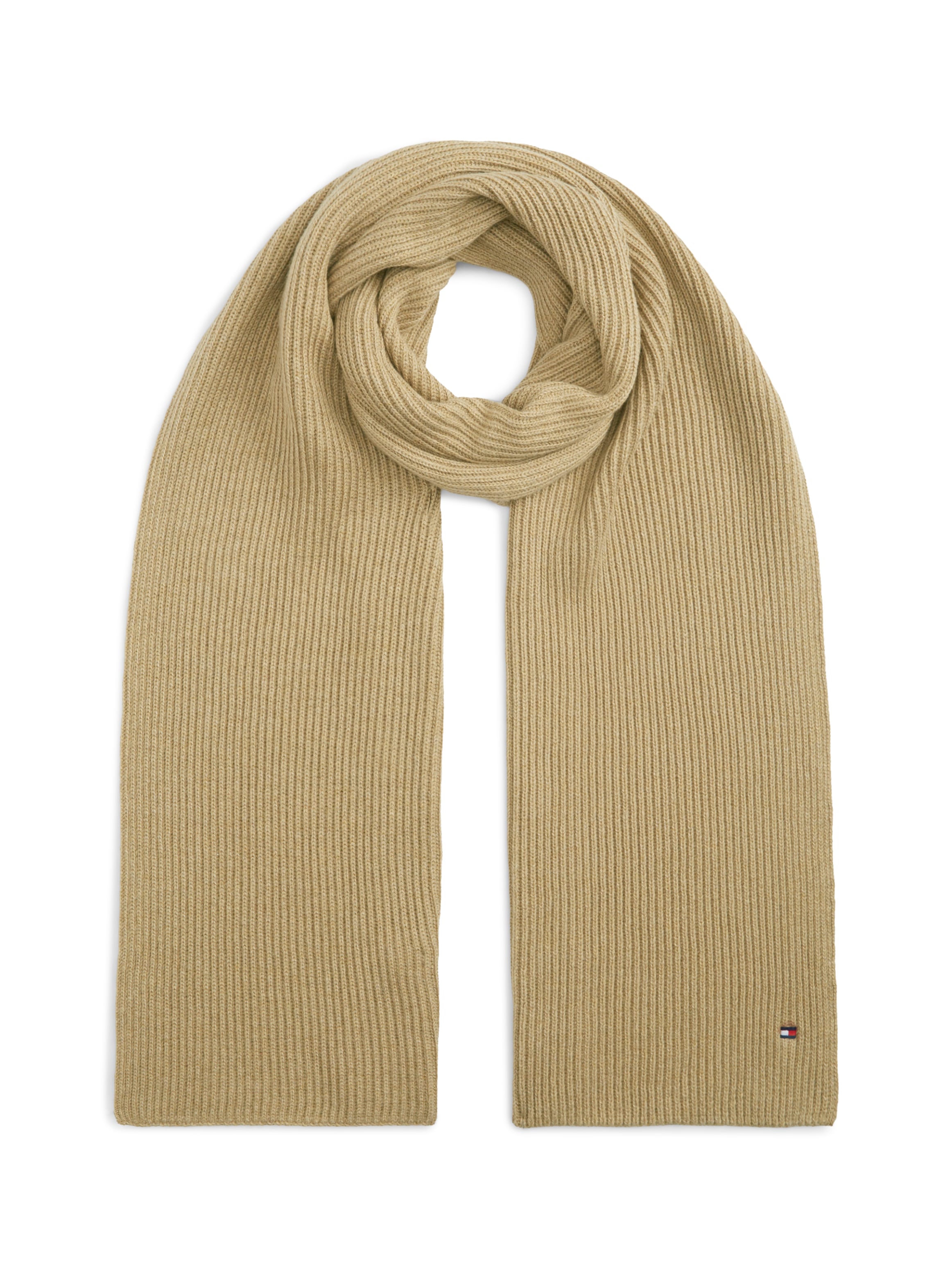 Tommy Hilfiger Strickschal "TH FLAG PIMA COTTON CASH SCARF" mit Logostickerei, mit Kaschmiranteil Unisex