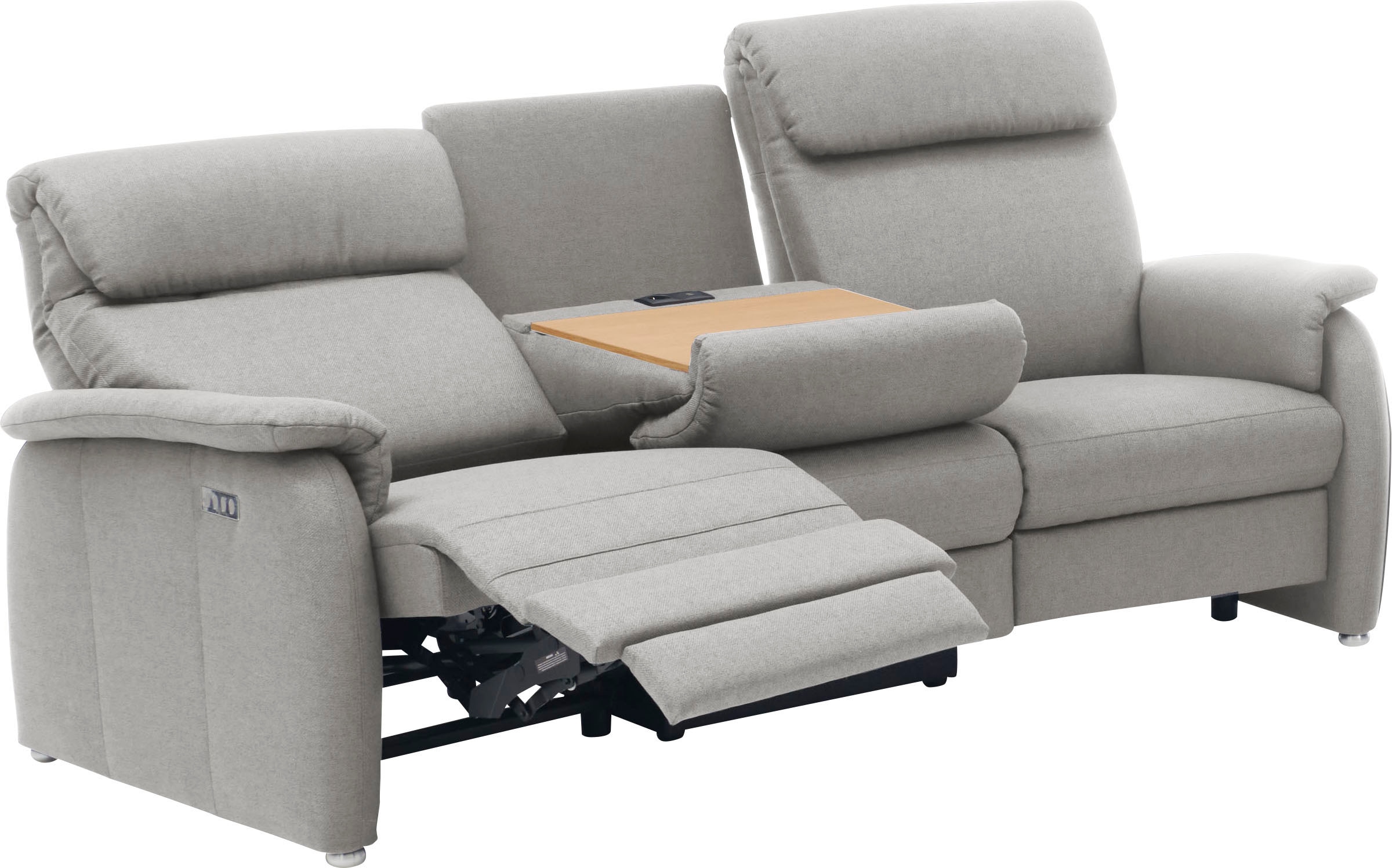 Home affaire 3-Sitzer »Turin mit Steckdose und USB-Port auch in Easy care-Bezug«, 2 x vollmotorische Relaxfunktion, herunterklappbarer Tisch