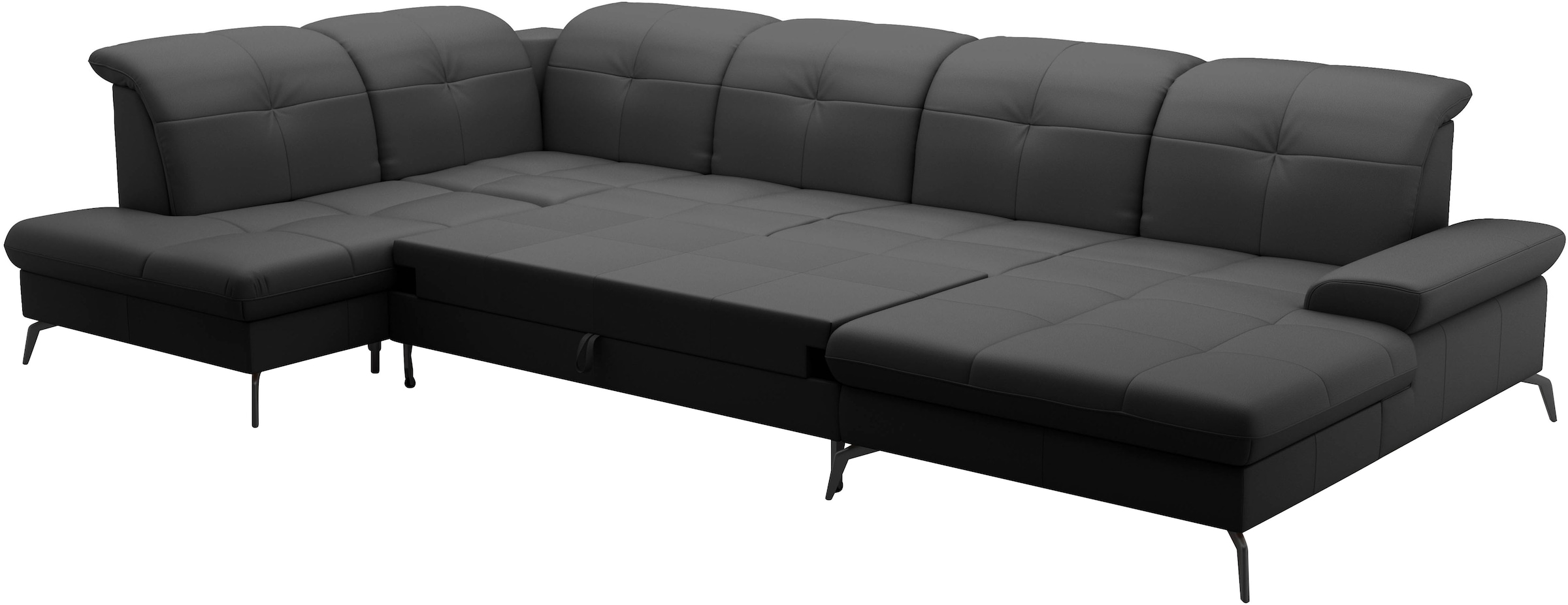 sit&more Wohnlandschaft »Amica, U-Form, inkl. Sitztiefenverstellung und Armteilverstellung«, wahlweise mit Kopfteilverstellung, Bettfunktion und Bettkasten