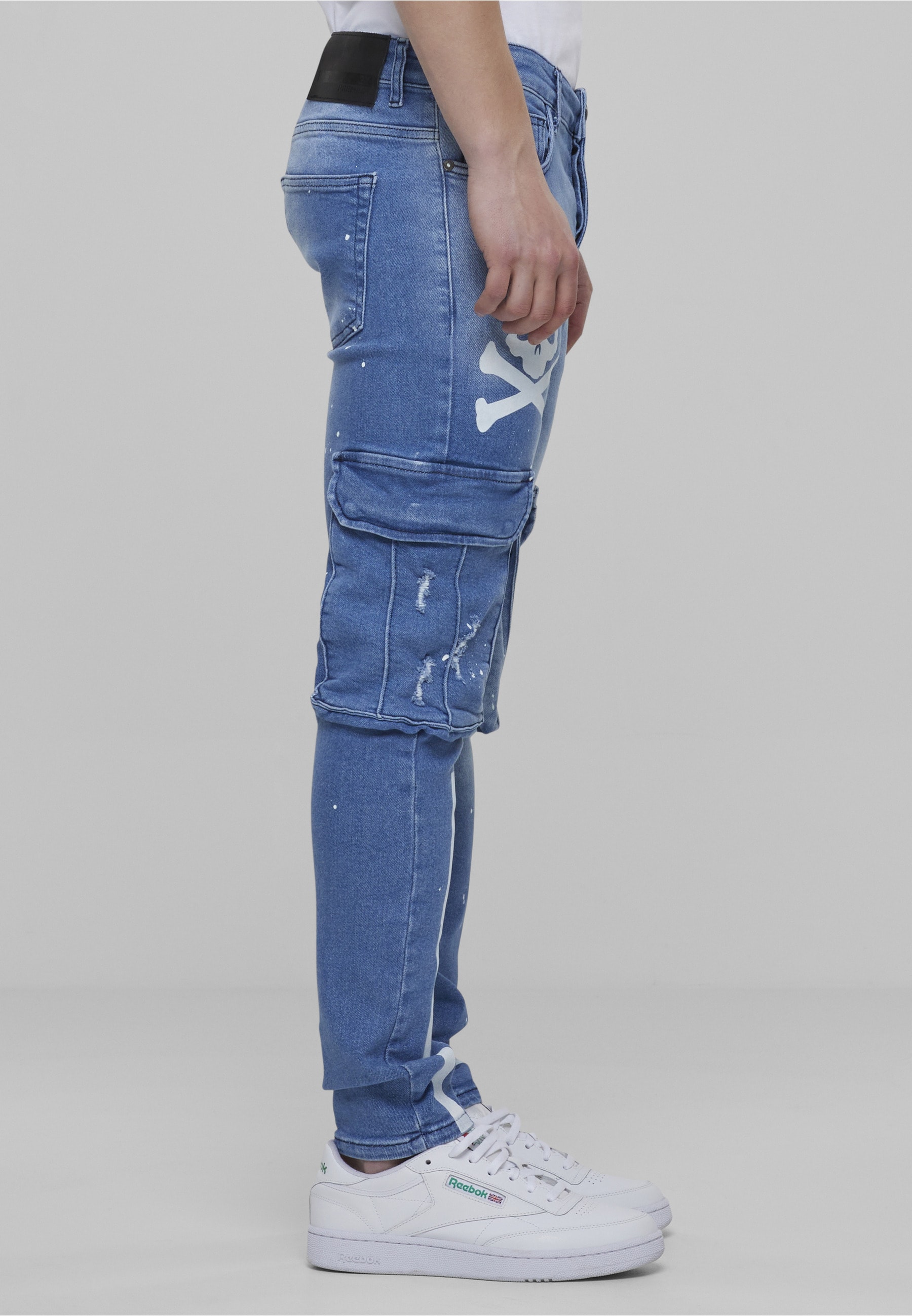 2Y Premium Stoffhose »2Y Premium Herren 2Y Skinny Fit Pocket Cargo Skull Jeans«