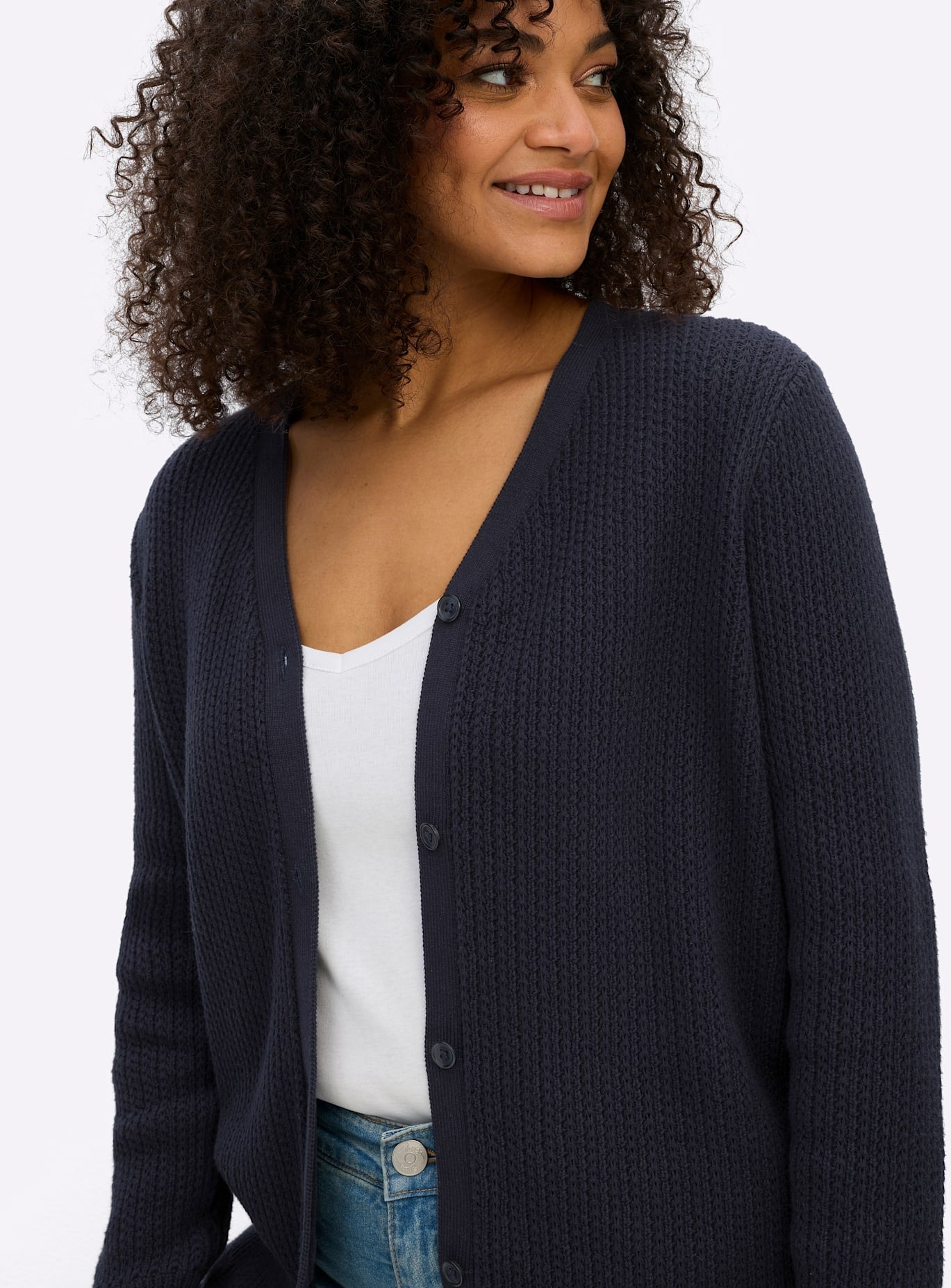 Sheego Ajourstrickjacke