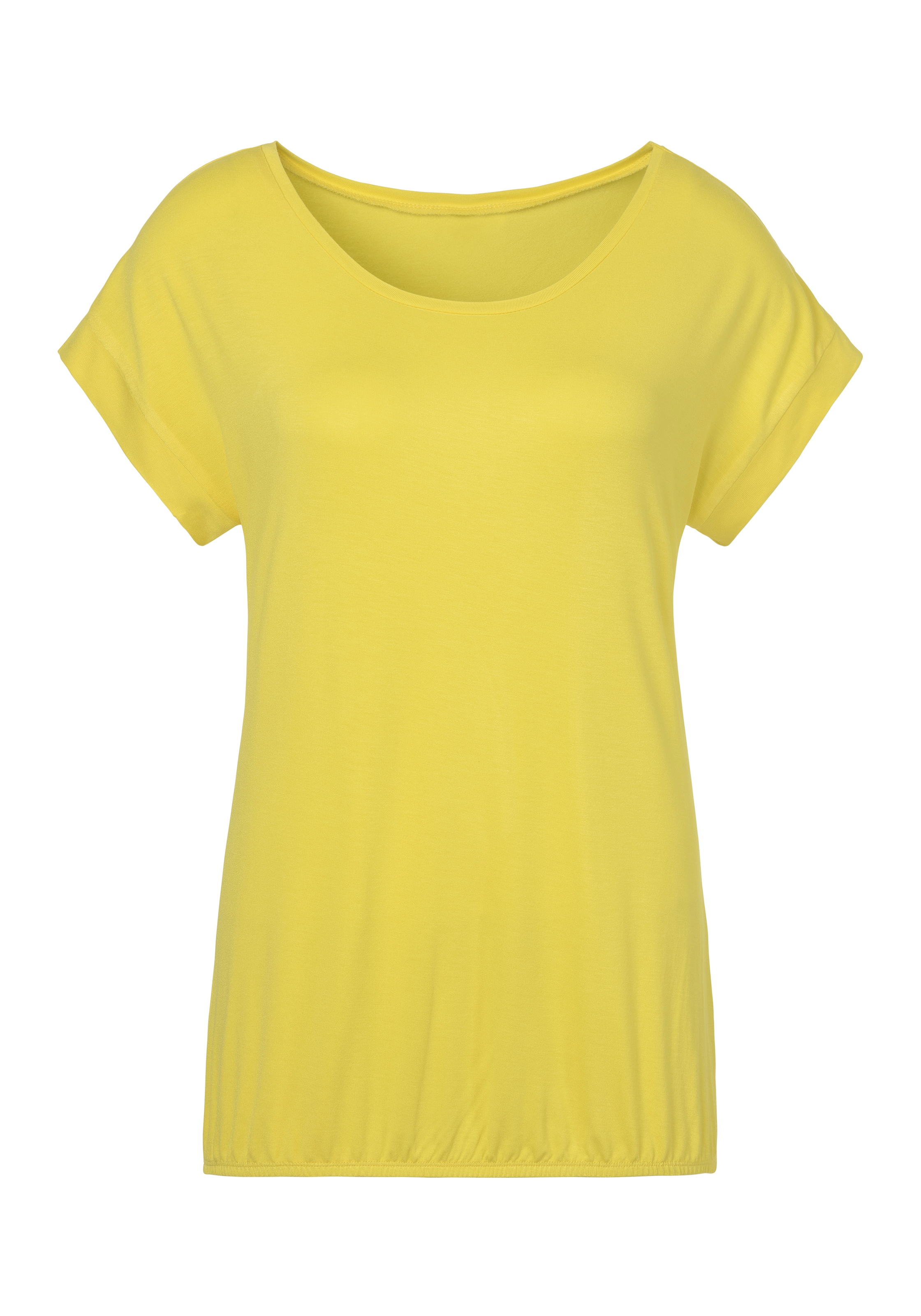 Vivance Kurzarmshirt »mit Gummizug im Bund«, aus weichem Viskose-Stretch