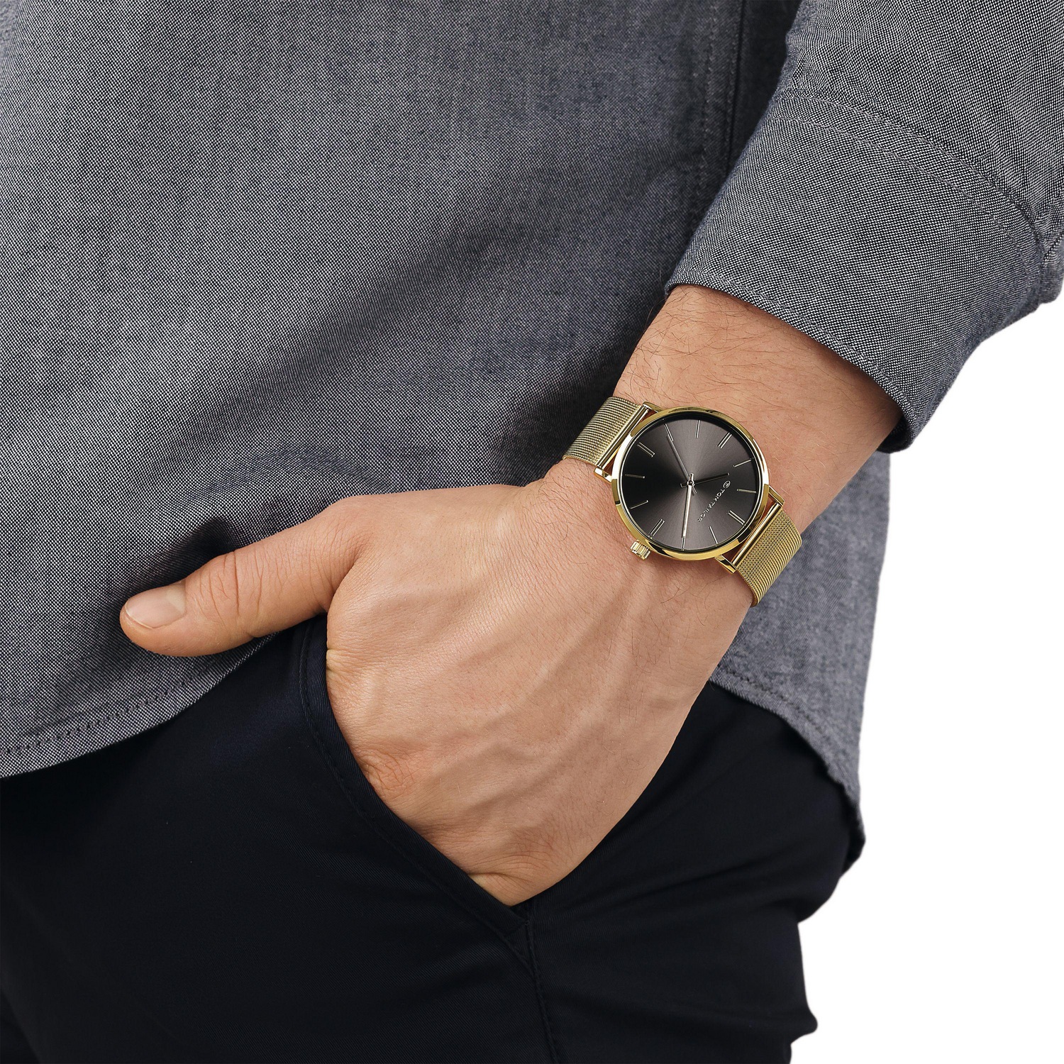 TOM TAILOR Quarzuhr Armbanduhr, Herrenuhr, Edelstahlarmband, analog